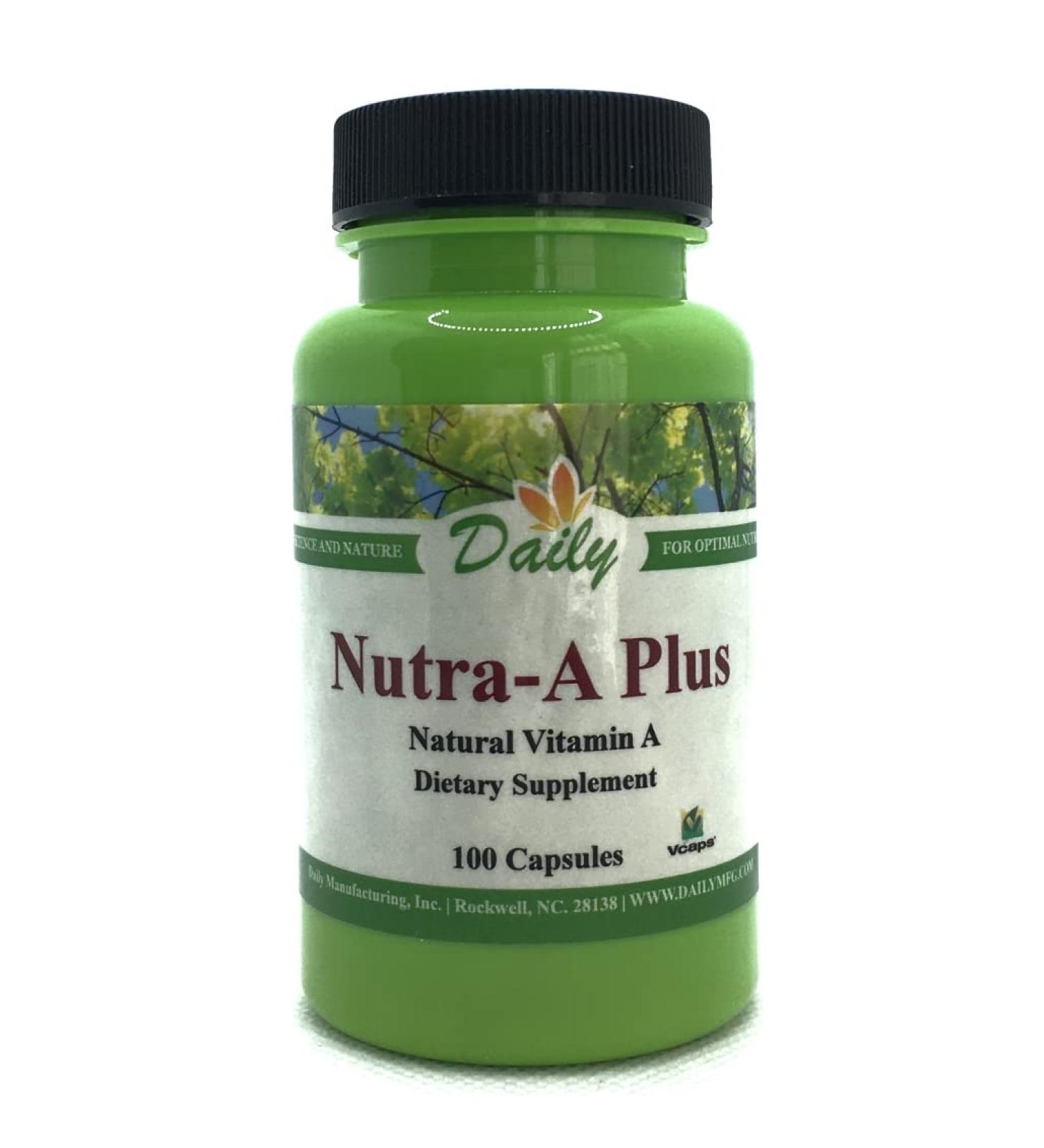 Daily Manufacturing Nutra-A Plus (Vitamin A-Palmitate & Beta-Carotene) 100 Vegetarian Capsules