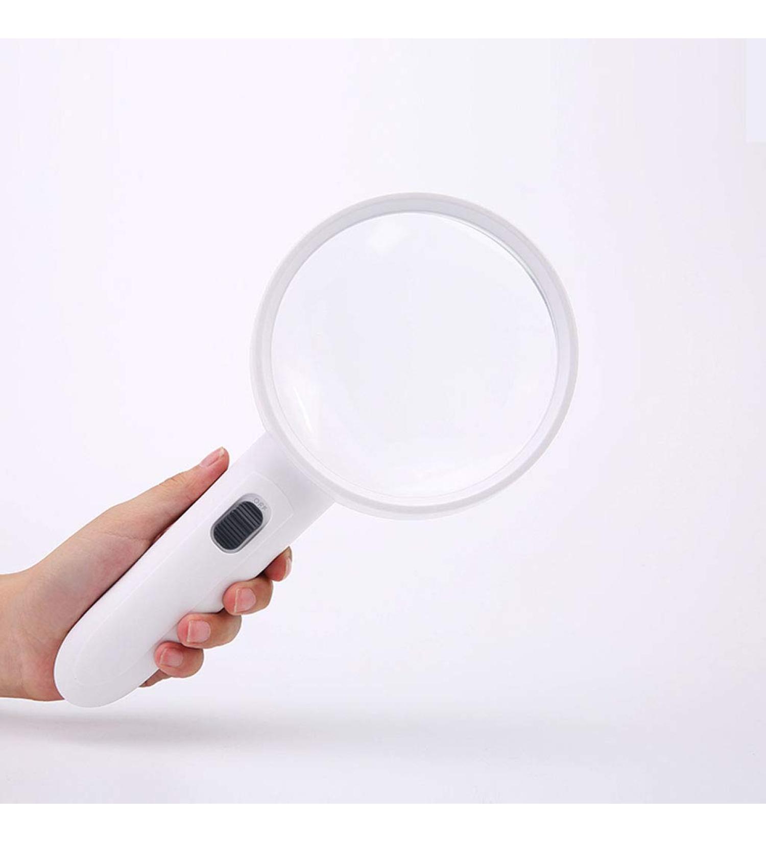 Hand-held Magnifier with Lamp 20 Times Old Man Reading Portable High-Definition High-Power Optical Zoom Lens Made in China - Buy Online on GoSupps.com