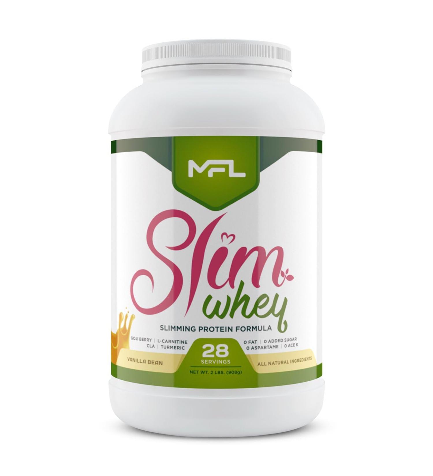 MUSCLE FOOD LABS MFL Slim WHEY Protein Powder | 28g Protein | Low Carbs | Slimming Nutritional Shake | Sweetened with Stevia | 2 lbs. (Vanilla) - Buy Online on GoSupps.com