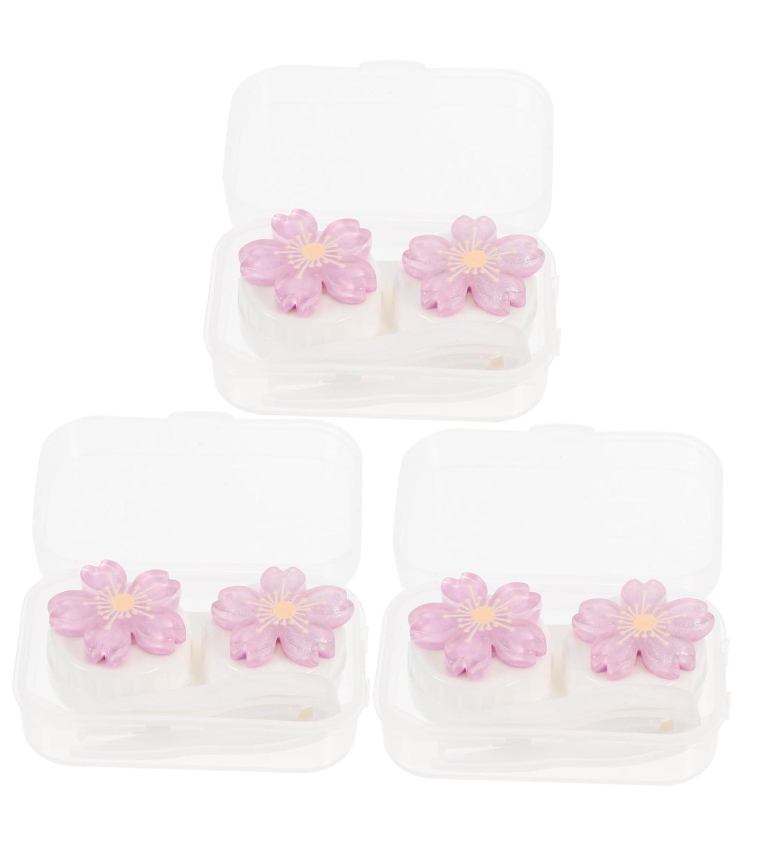 Partykindom Mini Fall Contact Lens Case - Waterproof Travel Container 3-Pack Sweet Lens Plastic Holders Violet - Ideal for International Shipping - Buy Online on GoSupps.com