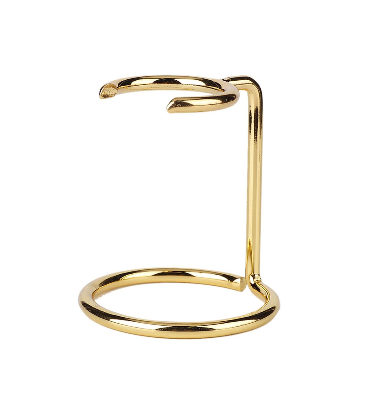 ZJchao Stainless Steel Shaving Brush Holder - Dual Brush Stand for Home & Travel - Elegant Gold Design - Buy Online on GoSupps.com