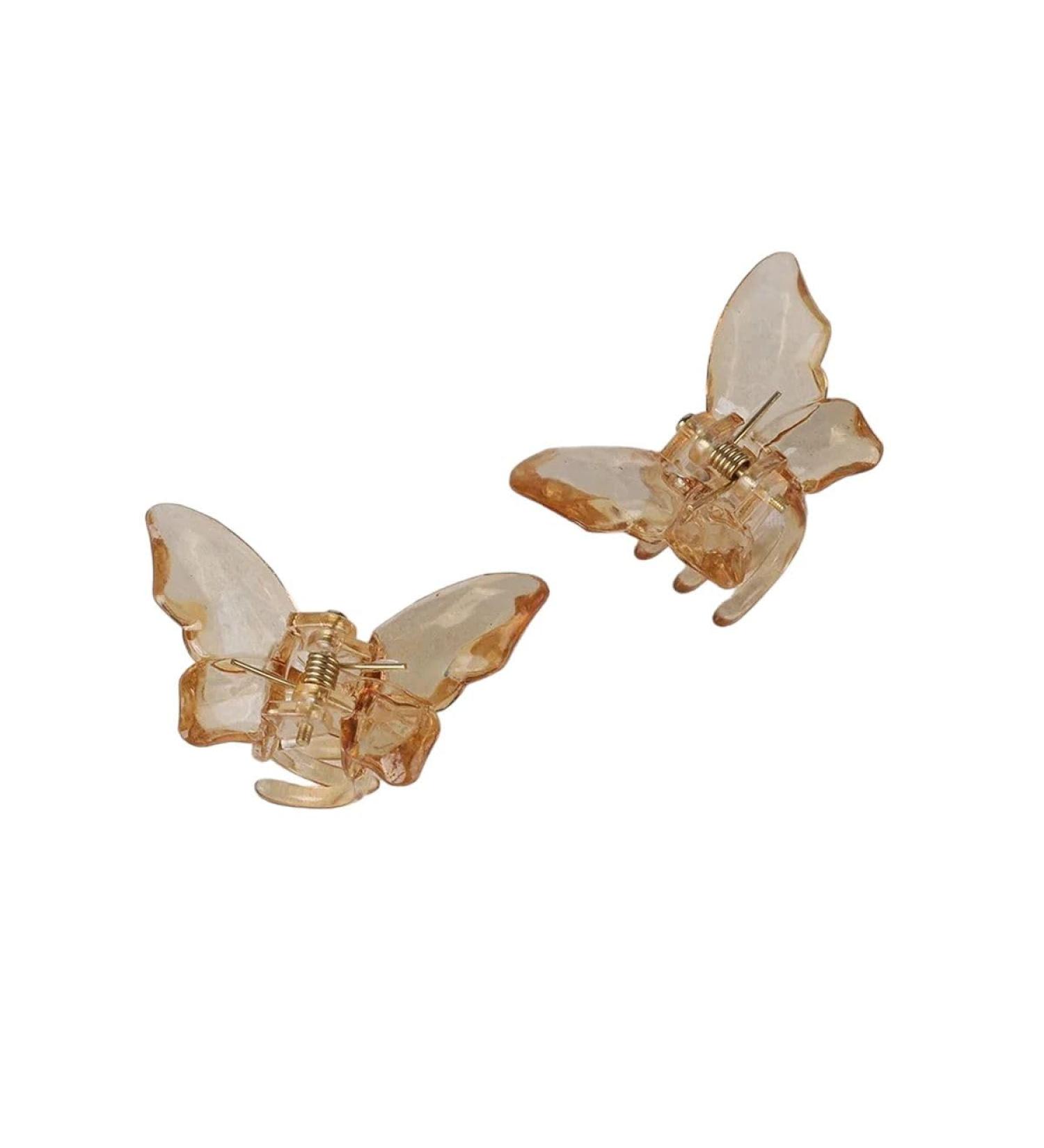 New 2025 2Pcs Crystal Butterfly Small Hair Claw Clips Women New For Fashion Cute Transparent Candy Hair Clamps Crab Barrettes Hair Accessories Jewelry Fashion Accessories Creative Gift - Buy Online on GoSupps.com