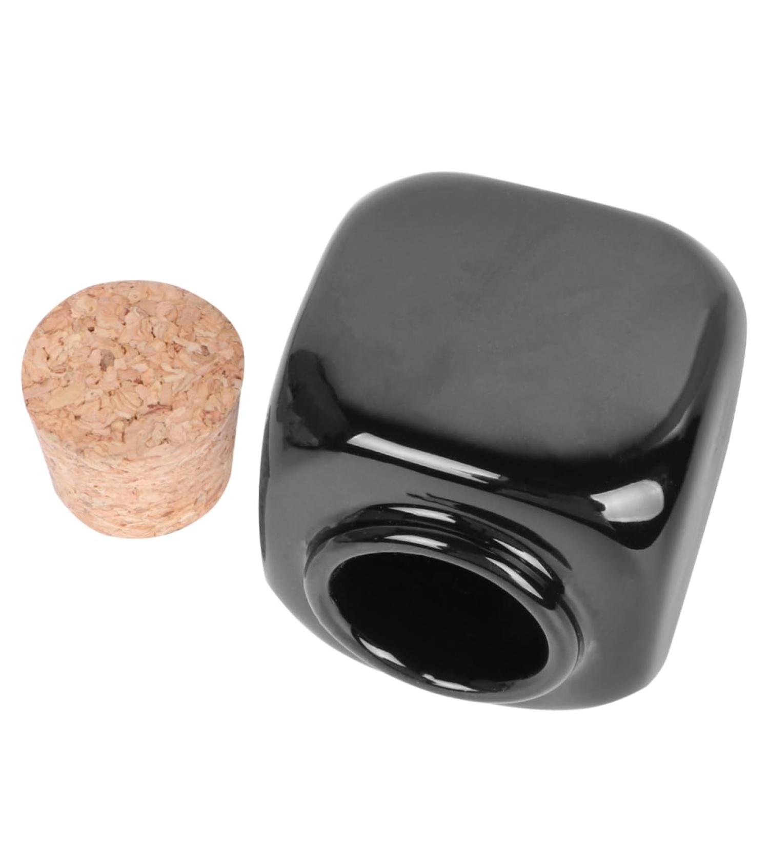 Housoutil Medicine Cups Ceramic Mug Porcelain Dappen Dish Cerace Liquid Powder Container Manicure Liquid Bottle Wooden Cork Bottle Manicure Accessories Cup Bottle Ceramics Bamboo 7.50X5.50X5.50CM Black - Buy Online on GoSupps.com