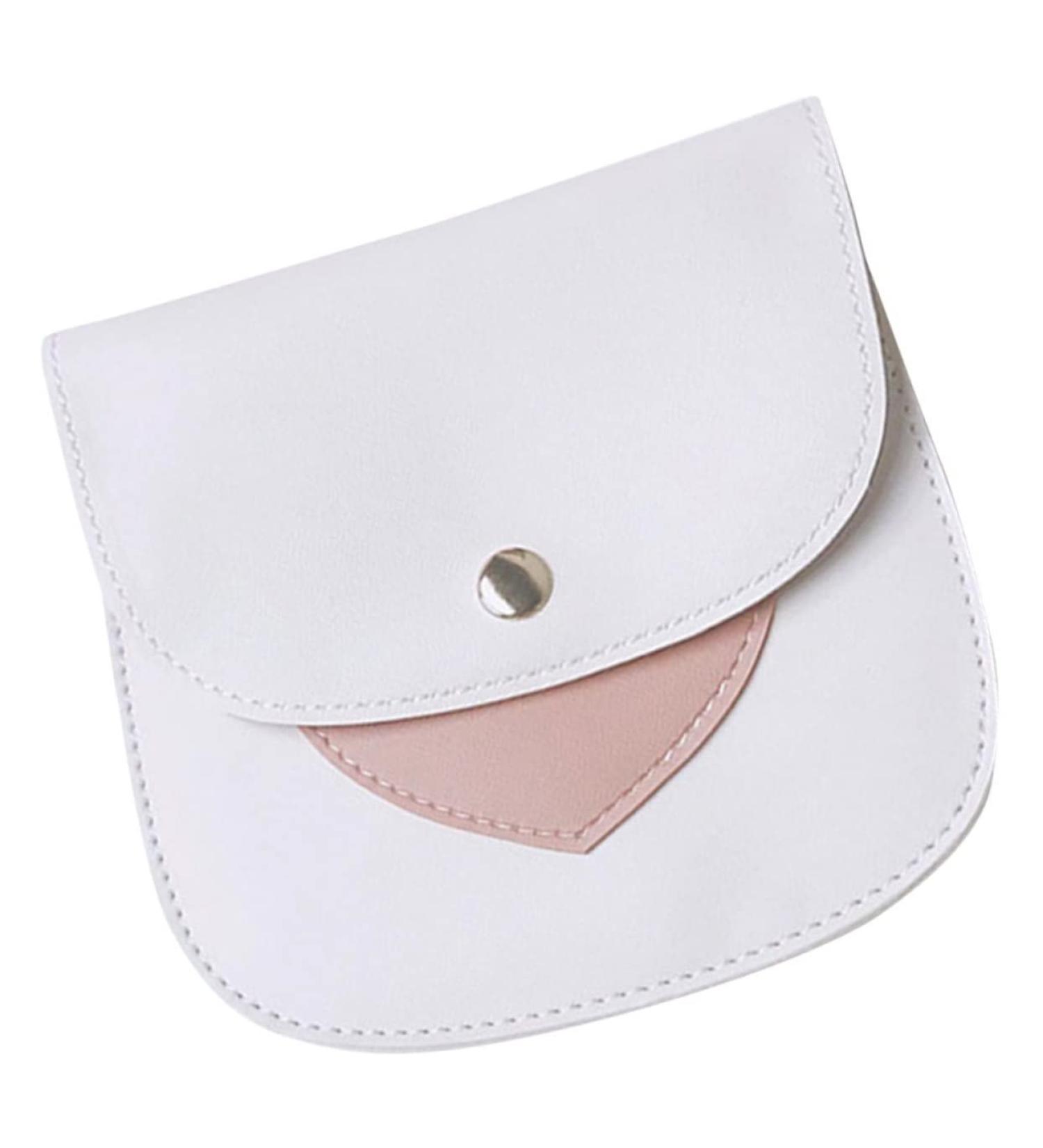 Leather Period Bag with Coin Pouch & Lipstick Holder | Reusable Napkin Storage | Small Period Pouch for Students | 1 Pack, 14x13.5cm - Buy Online on GoSupps.com