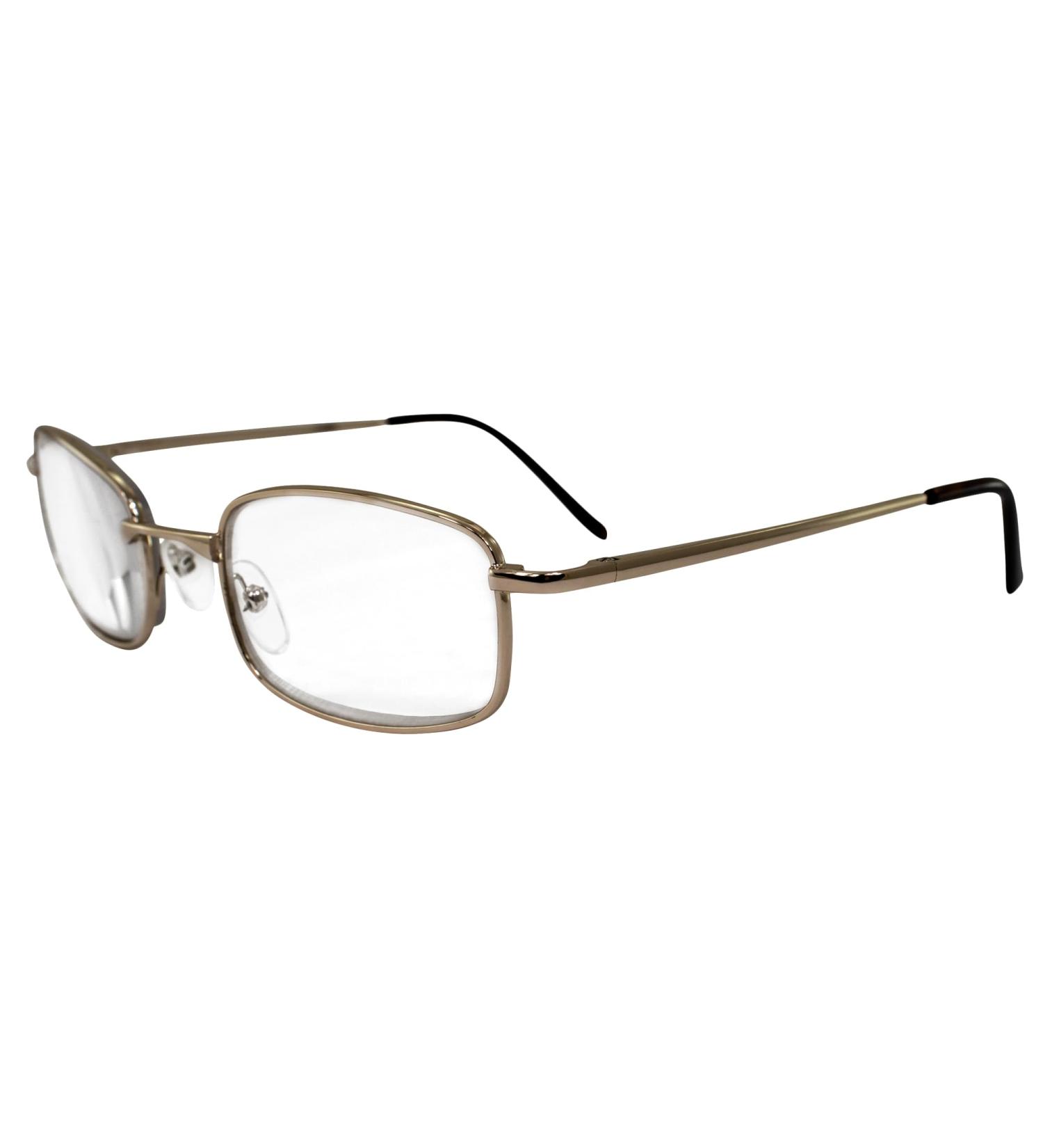 Men's High-Powered Reading Glasses +6.00 Magnification | Gold Frame & Brown Case - International Shipping - Buy Online on GoSupps.com