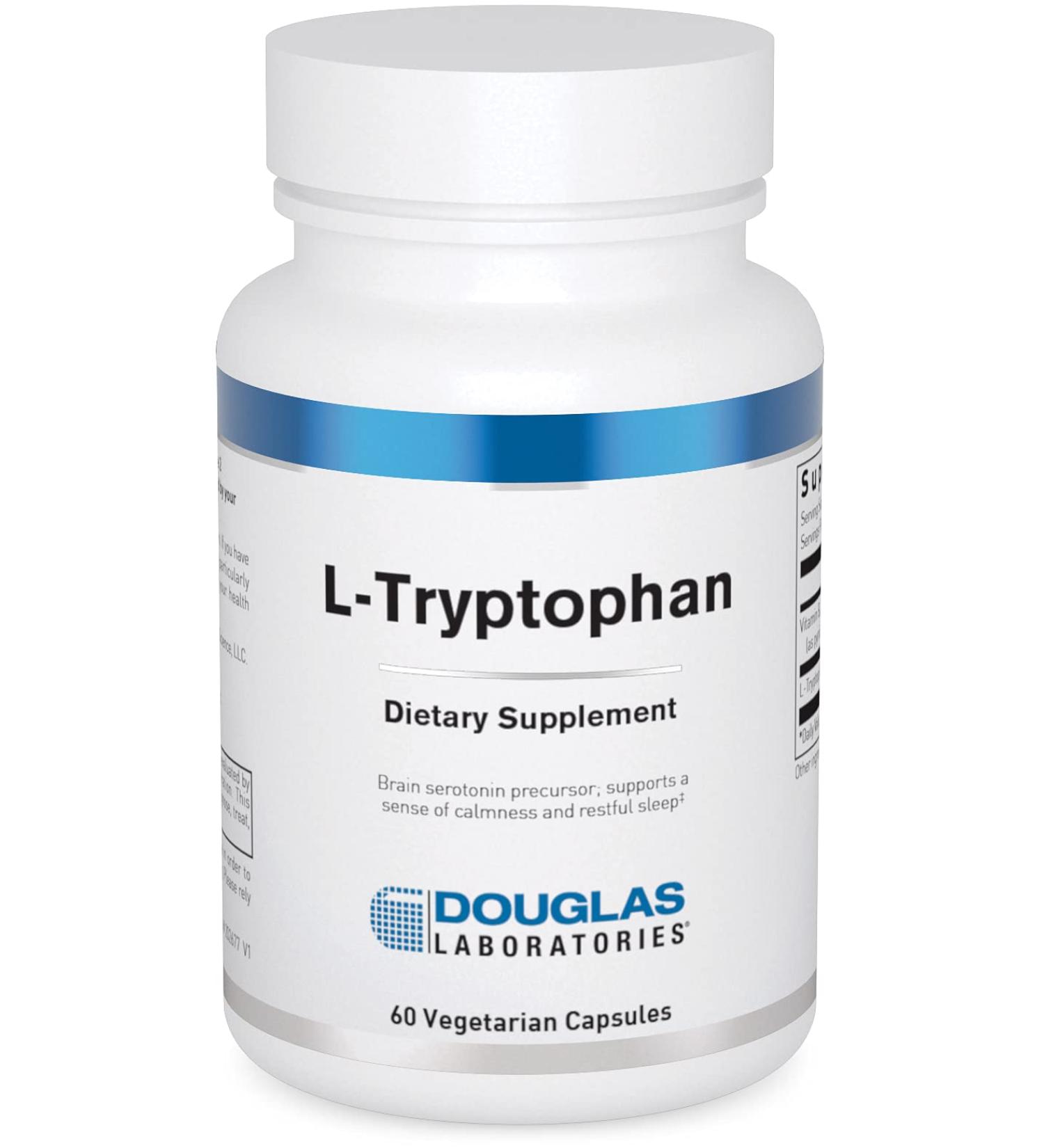 Douglas Laboratories L-Tryptophan | Supports Melatonin Production and Restful Sleep | 60 Vegetarian Capsules Standard Packaging - Buy Online on GoSupps.com