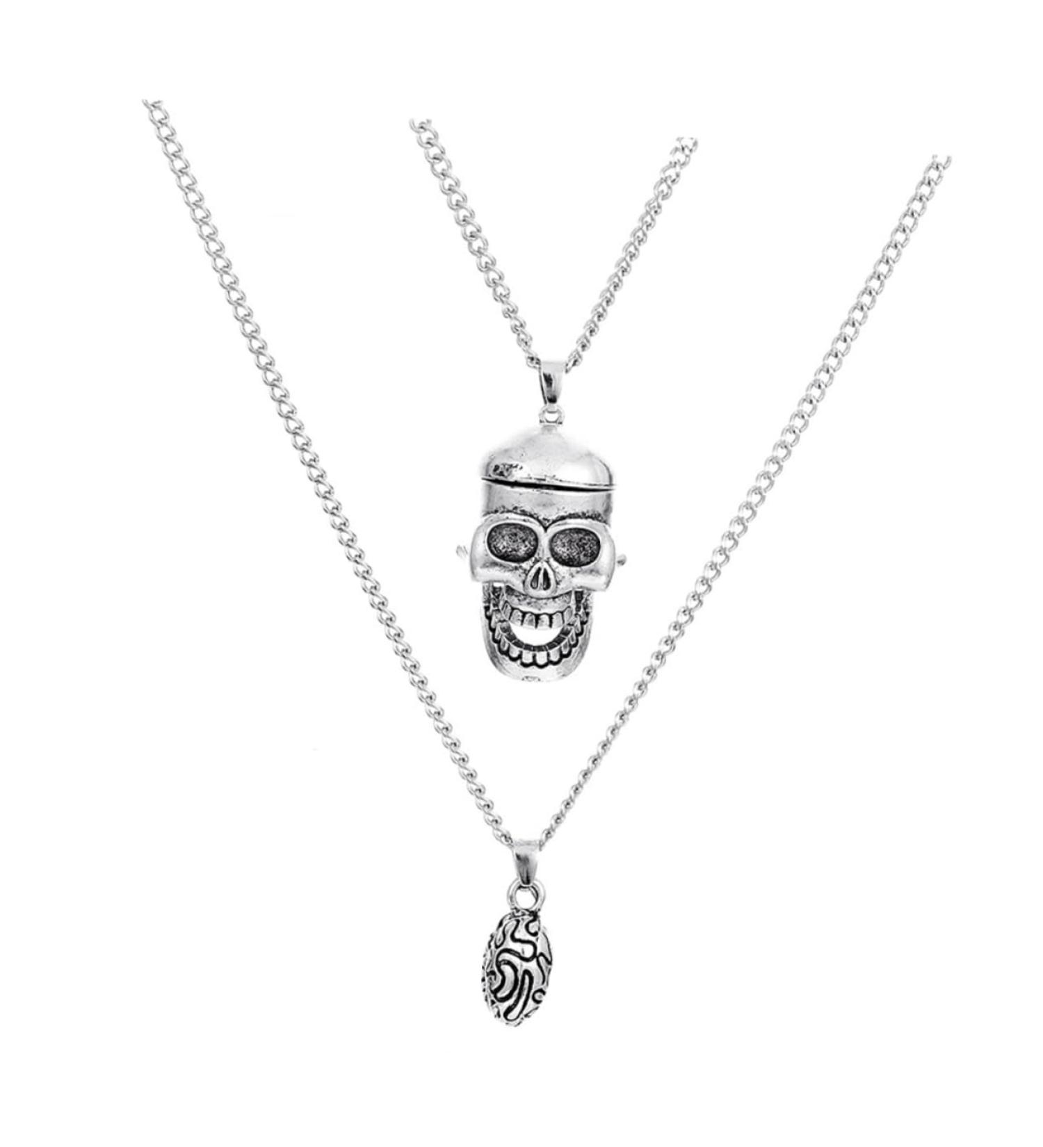 HAPINARY Clavicle Chain Skull Necklace Pendant for Men Male Neck Chain Mens Hip-hop Neck Chain European and American Lovers - Buy Online on GoSupps.com