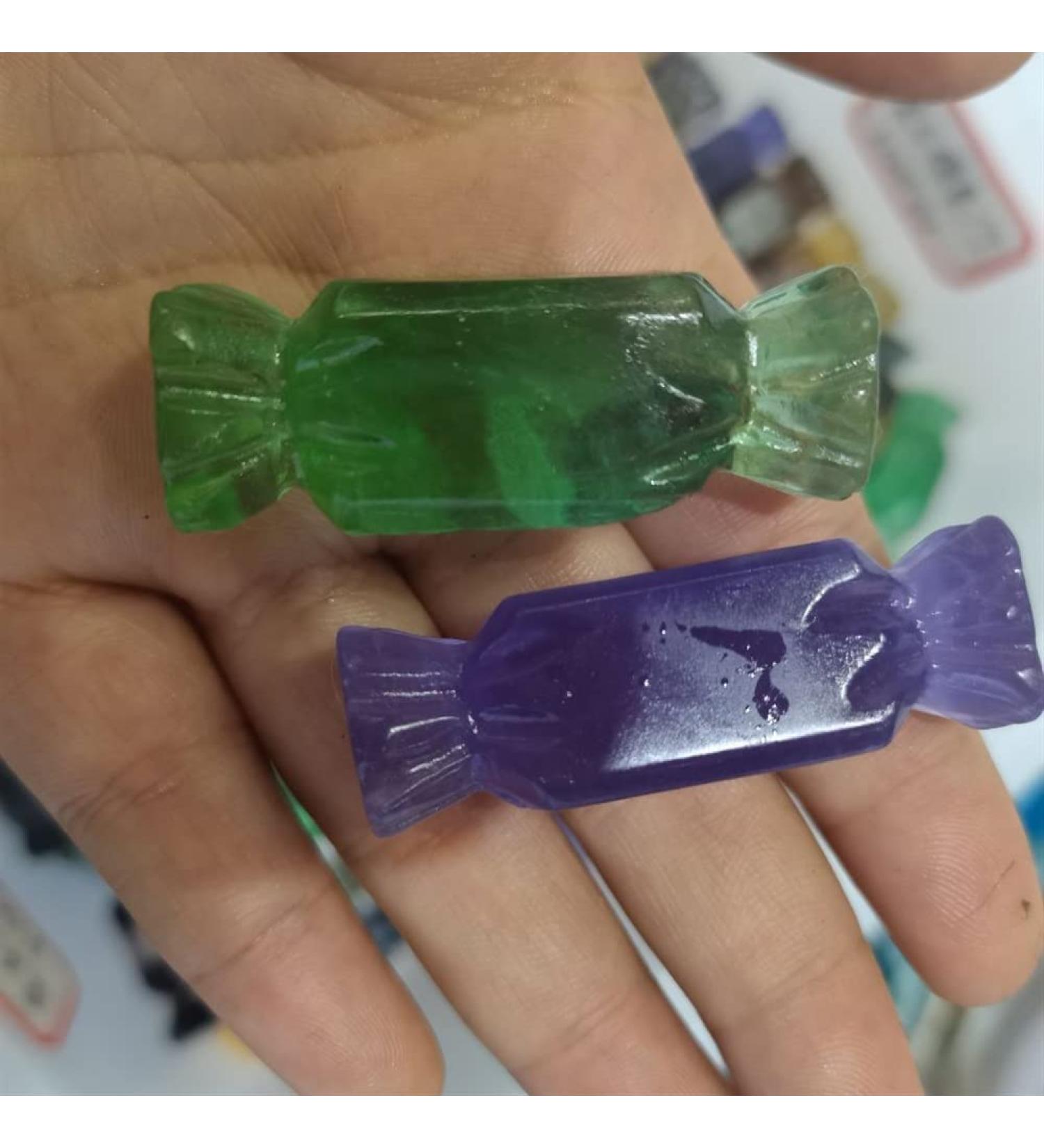 Natural Crystal Rough Natural Crystal 1PC Natural Fluorite Crystal Stone Candies Hand Carved Handicraft Gemsto Stones Gemstones for Home DIY Decorations - Buy Online on GoSupps.com