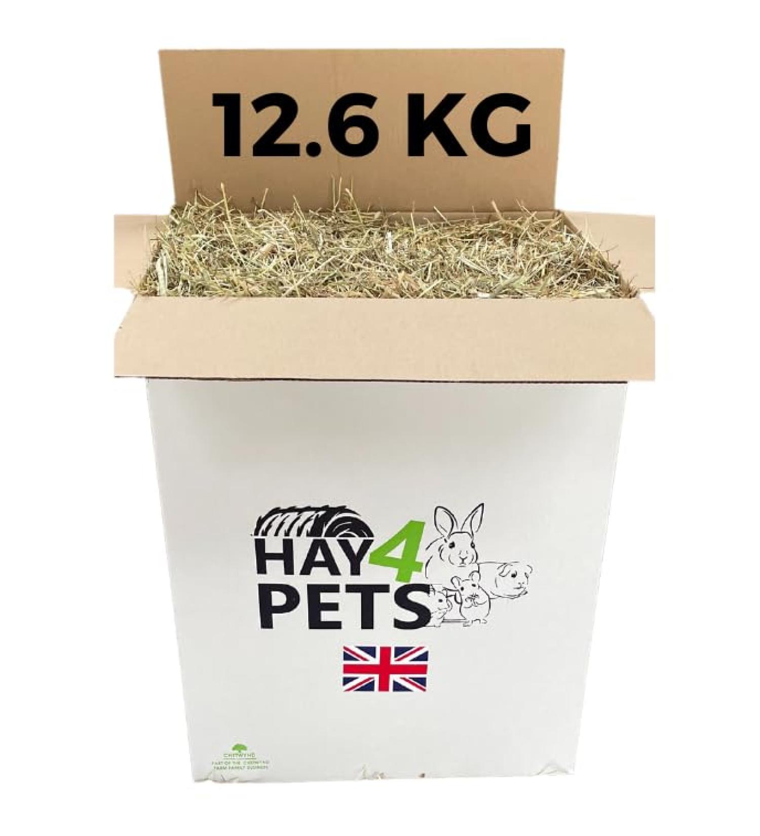 Hay4Pets Meadow Hay - 12.6kg. Fresh Green Feeding Hay For Rabbit Guinea Pig Hamster & Small Animals. High Fibre Natural Food For Pets. Dried Grass Animal Feed 12.6 kg (Pack of 1) - Buy Online on GoSupps.com