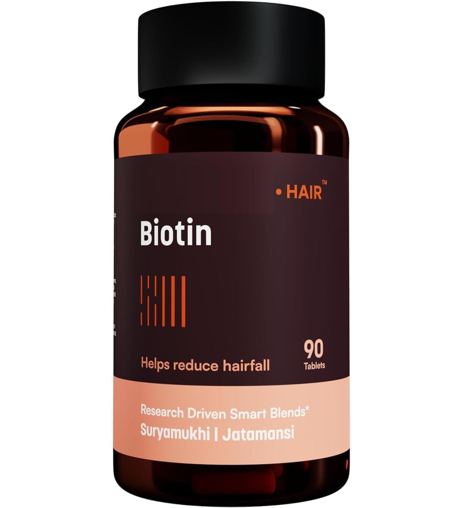 Biotin (90 Tablets) | Supplement for Hair Growth Strong Hair and Glowing Skin Fights Nail Brittleness - Buy Online on GoSupps.com