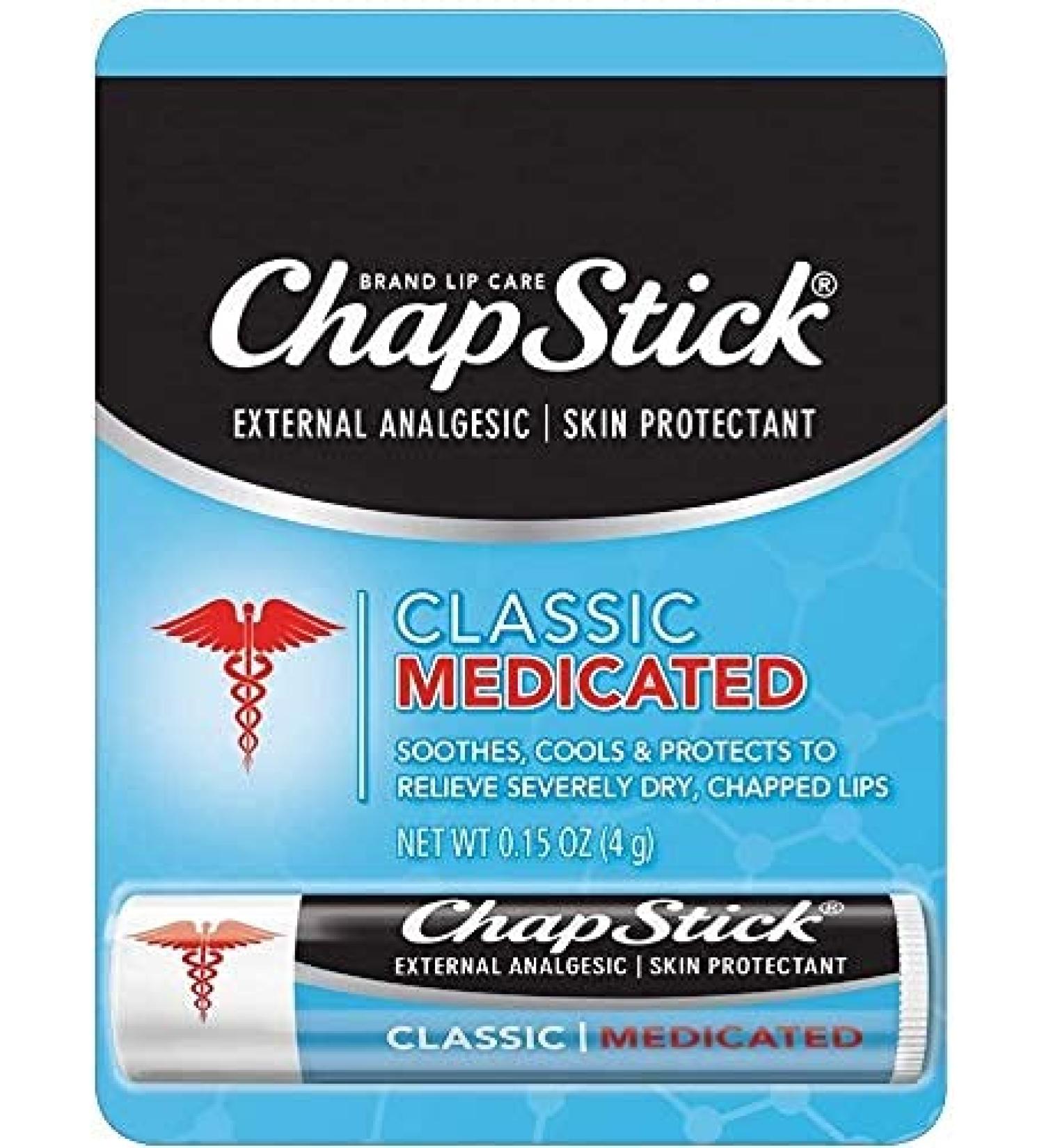 Chapstick Classic Medicated Lip Care - 0.15 oz Skin Protectant - Buy Online on GoSupps.com