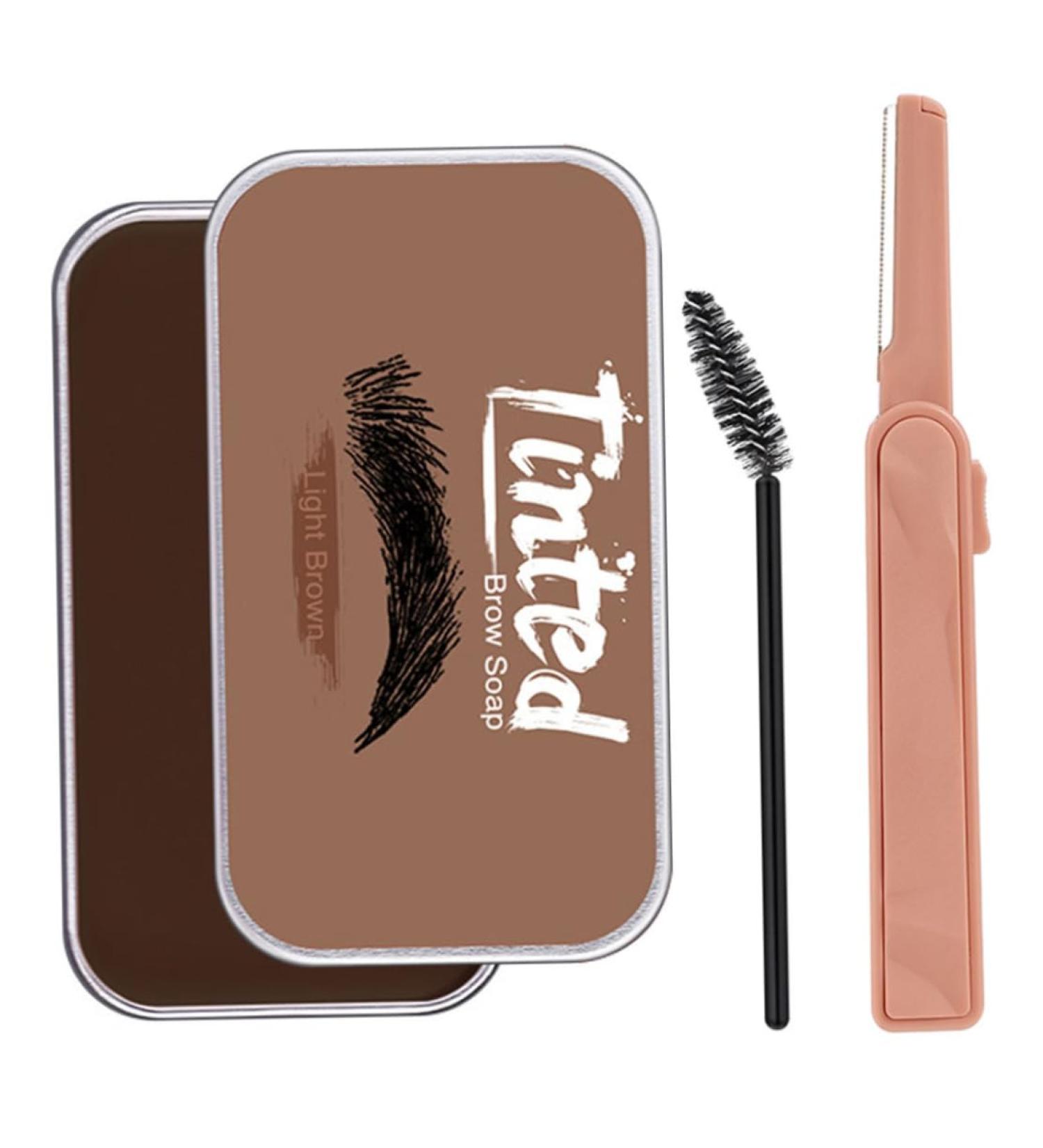 eyebrow shaping wax Eyebrow Soap Kit Long Lasting Eyebrow Styling Shaping Wax with Brow Trimmer Brush Brown - Buy Online on GoSupps.com