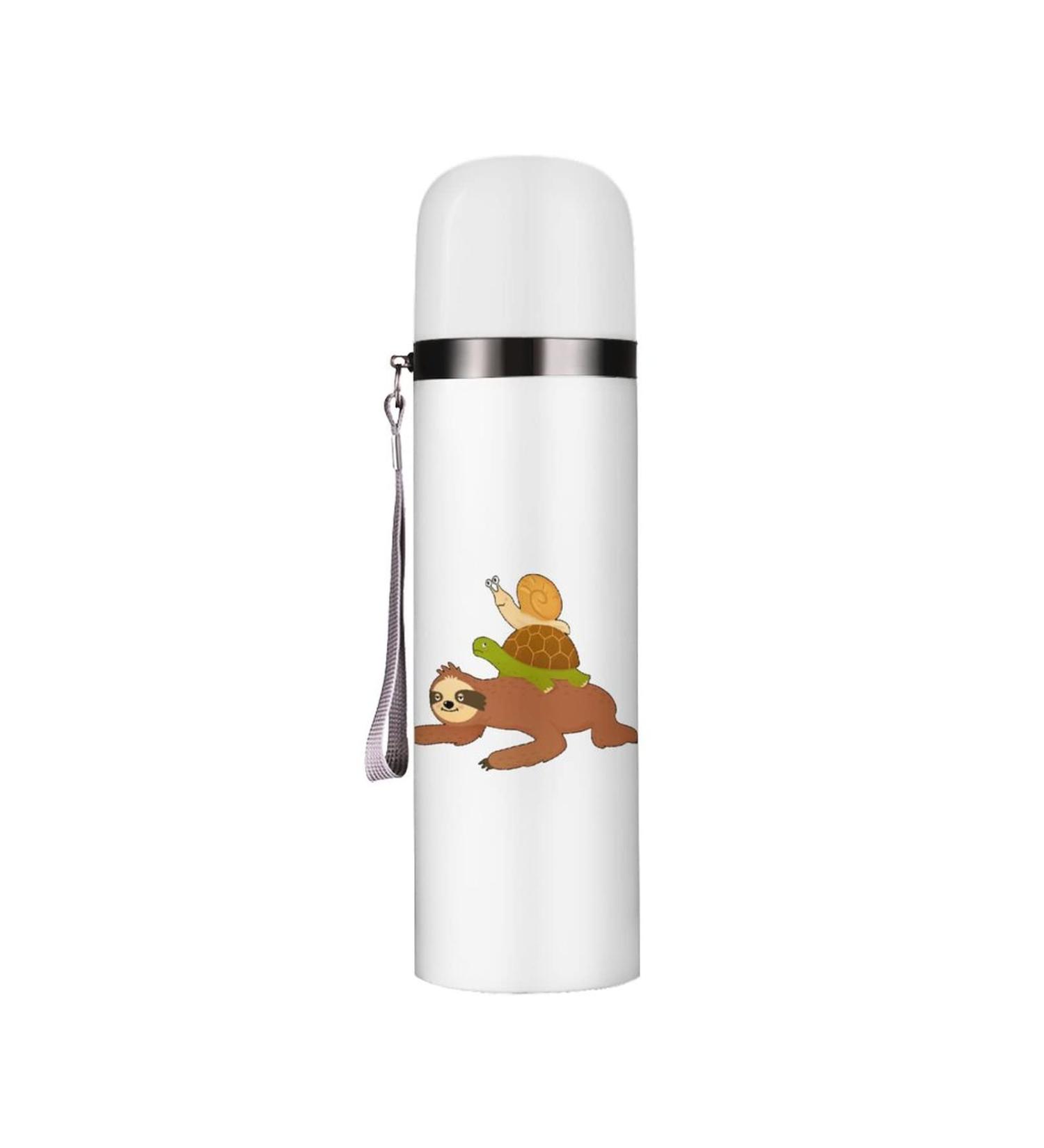Turtle And Snail Riding On Sloth Insulated Water Bottle 19 OZ Stainless Steel Travel Mug For Drink Sports Camping Hiking Outdoors - Buy Online on GoSupps.com