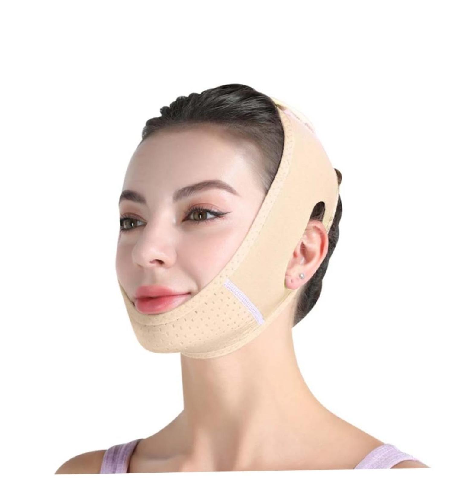 Double Chin Reducer V Line Chin Strap Face Lifting Tape Soft Chin Strap for Women Restore Skin Elasticity Skin Color - Buy Online on GoSupps.com