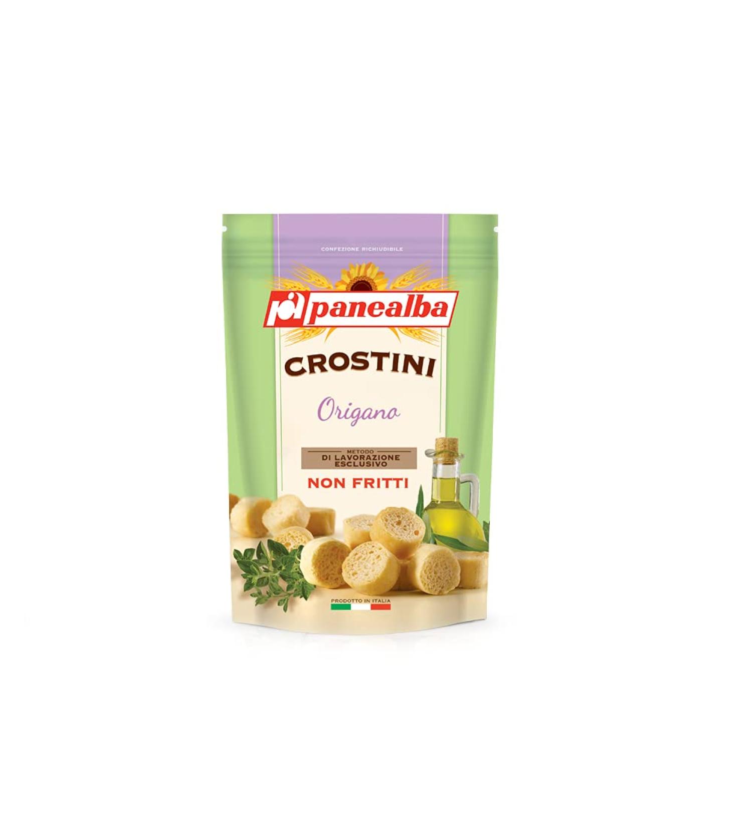 Panealba Crostini Origano Croutons with Oregano Salted Snack Not Fried Not Deep-Fried 100g