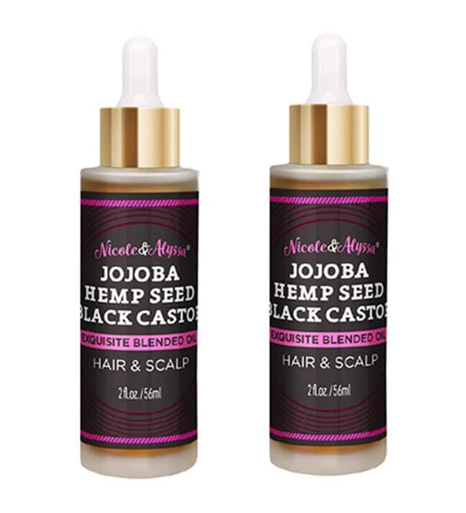 Nicole & Alyssa Hair and Scalp Oil 2oz - Blended Oil (Jojoba Oil Hemp Seed Oil Black Castor Oil) (Pack of 2) 1 Fl Oz (Pack of 2) - Buy Online on GoSupps.com