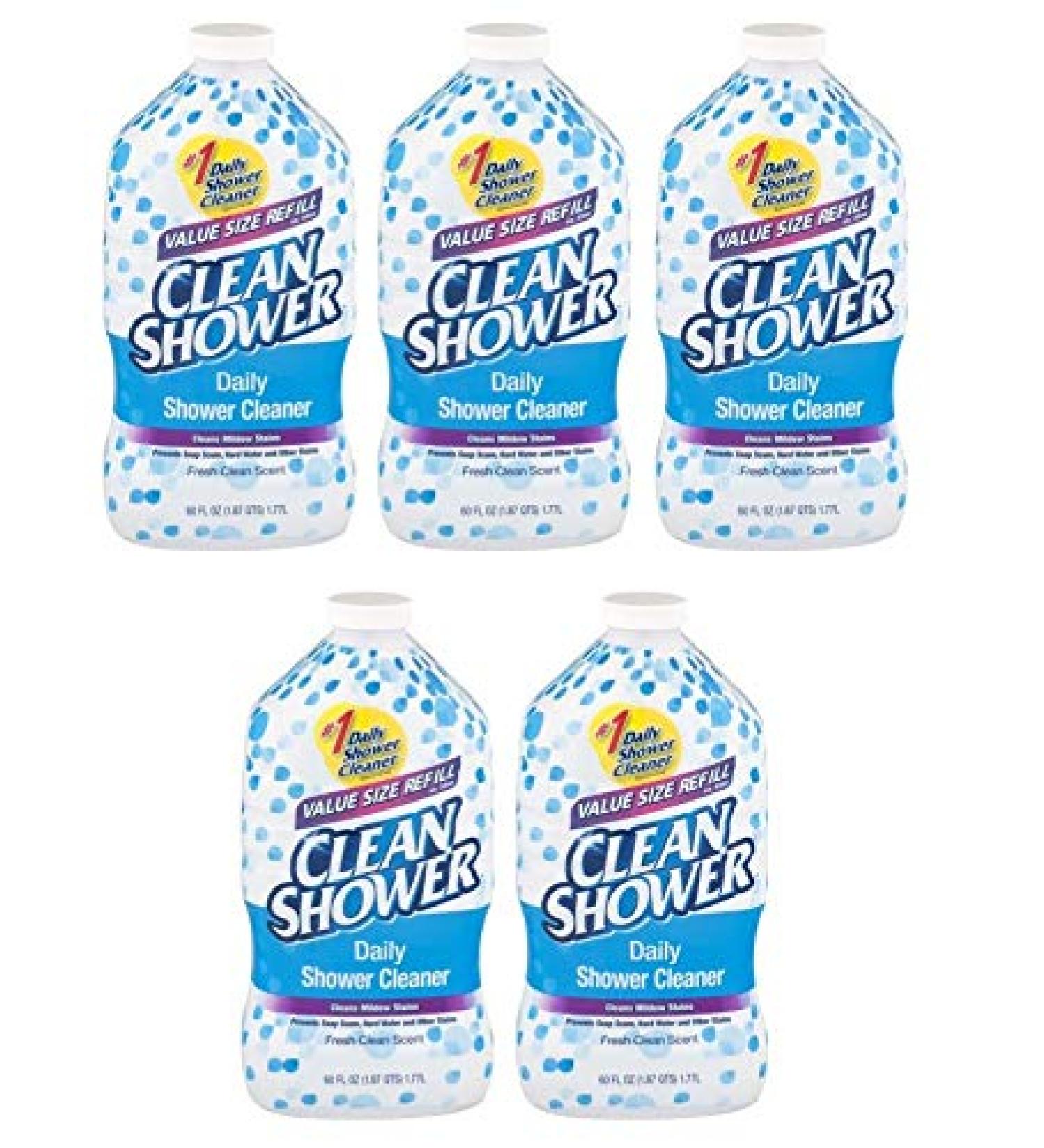 Scrub Free Clean Daily Shower Cleaner Refill 60 Fl Oz (Pack of 5)