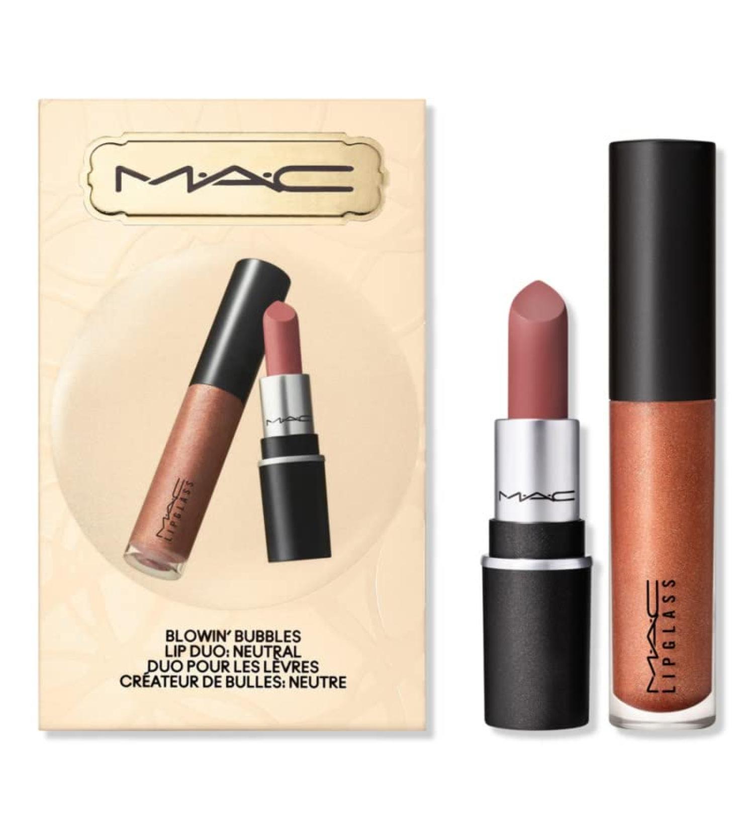 MAC Holiday Exclusive Blowin Bubbles Lip Duo - Shop Neutral Shades for International Shipping - Buy Online on GoSupps.com