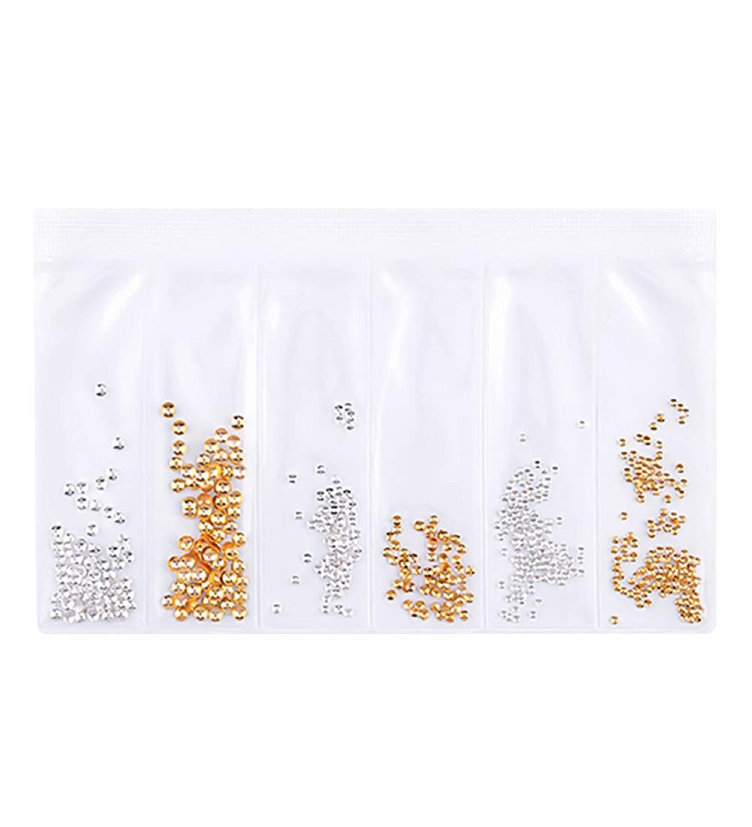 Nail Art Rhinestone Nail Rhinestone Decoration Durable For Decoration Manicure Store Woman for Home Beauty Salon(09 Grid mixed rivets)