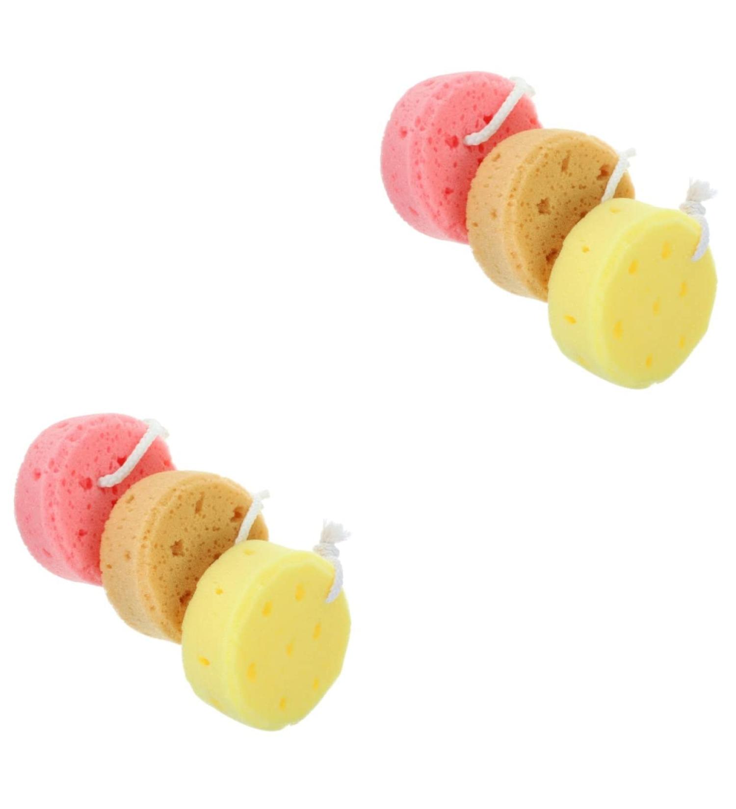 FOMIYES 6 pcs Exfoliating Bath Sponge Set - Soft Pink Body Scrubber for Women - Perfect Shower Accessory - Buy Online on GoSupps.com