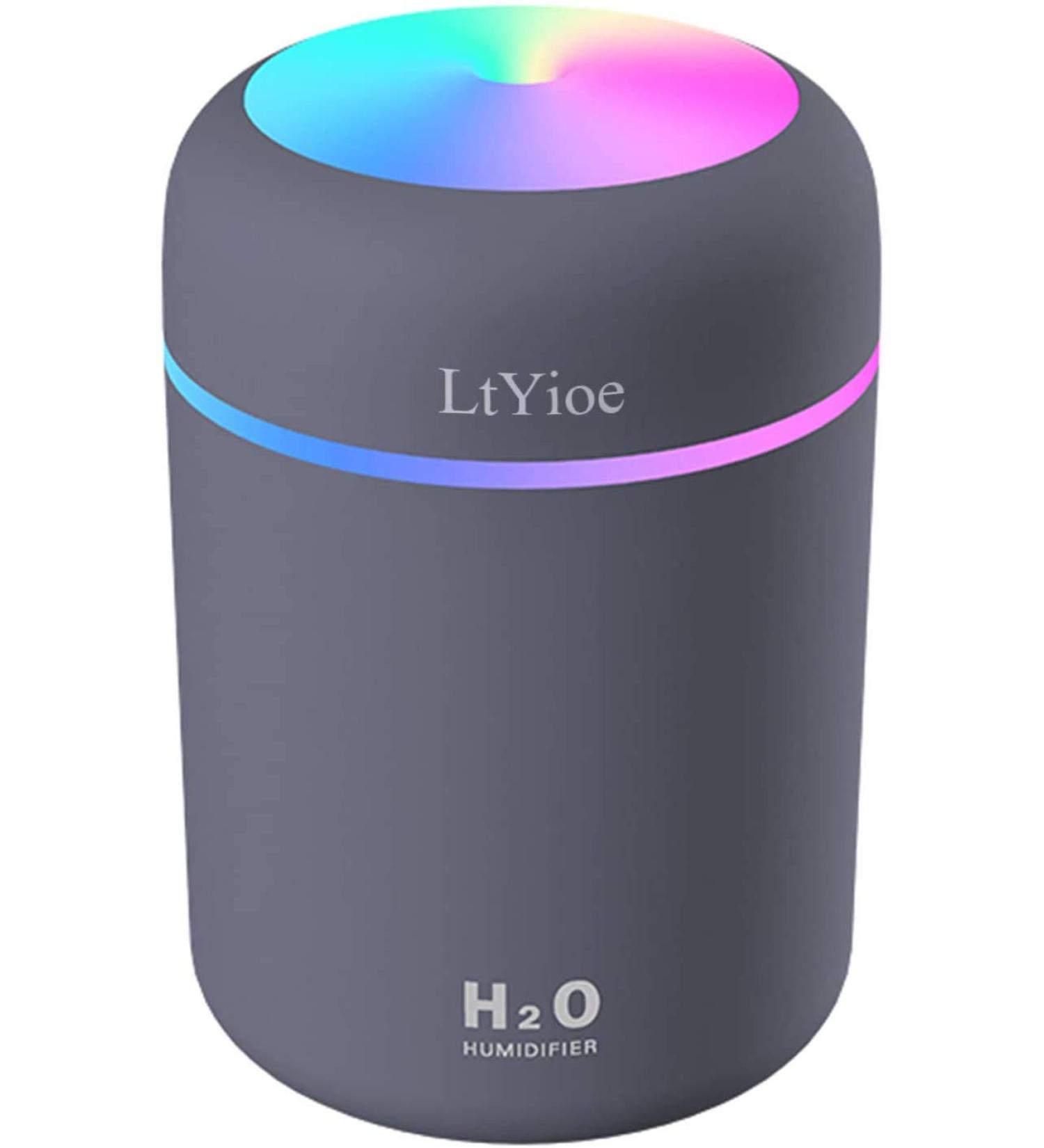 Portable Mini Humidifier with Colorful Light | 2 Mist Modes, Auto Shut-Off | for Bedroom, Office, Home, Car - Navy Black - Buy Online on GoSupps.com