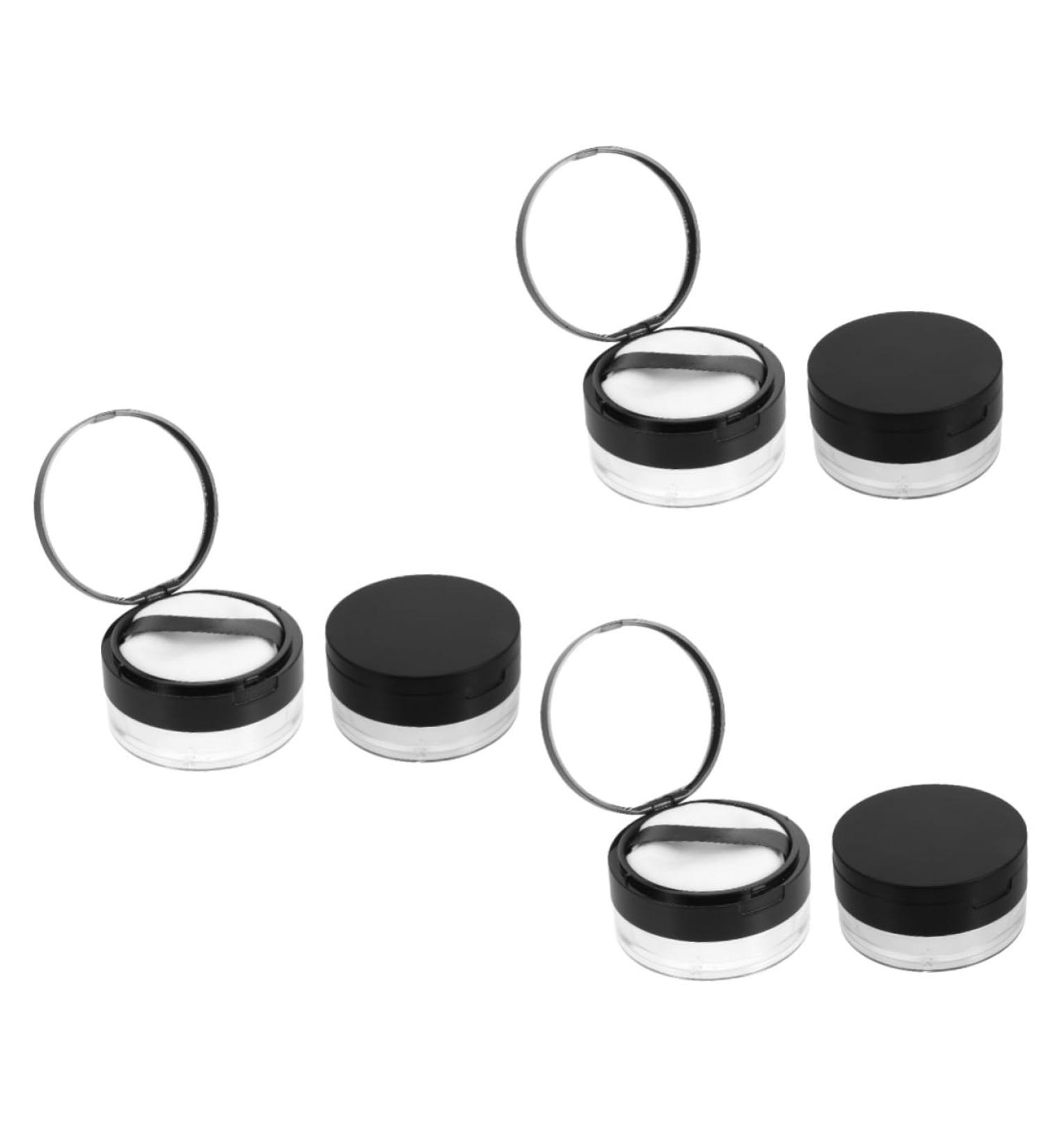 BIUDECO 6 Pcs Elastic Mesh Loose Powder Box Empty Portable Powder Cases Makeup Powder Puff DIY Abs Black - Buy Online on GoSupps.com