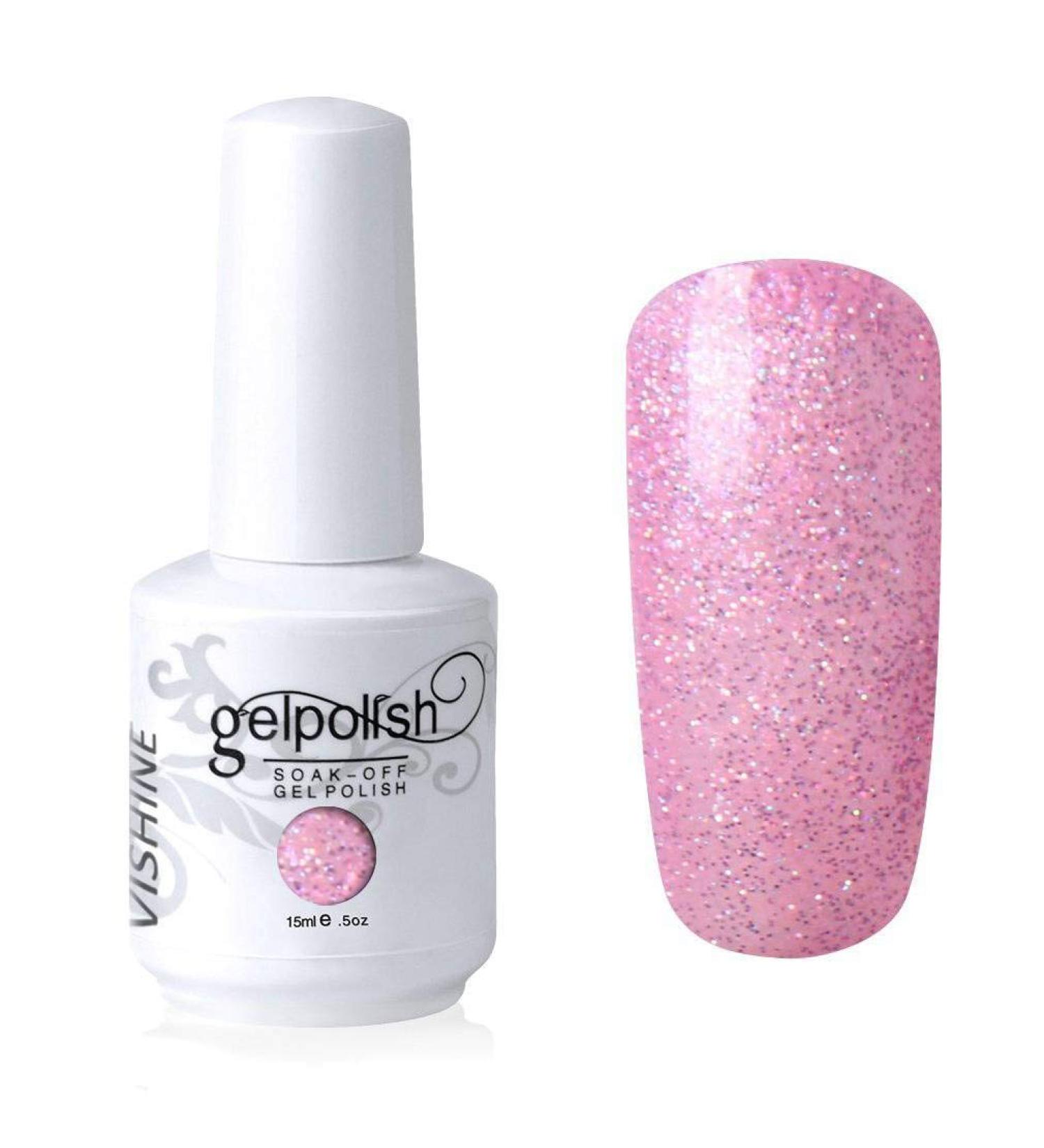 Vishine Nail Salon UV Manicure Polish Soak Off Gel Polish Nail Art Pearl Pink(713) #713 - Buy Online on GoSupps.com