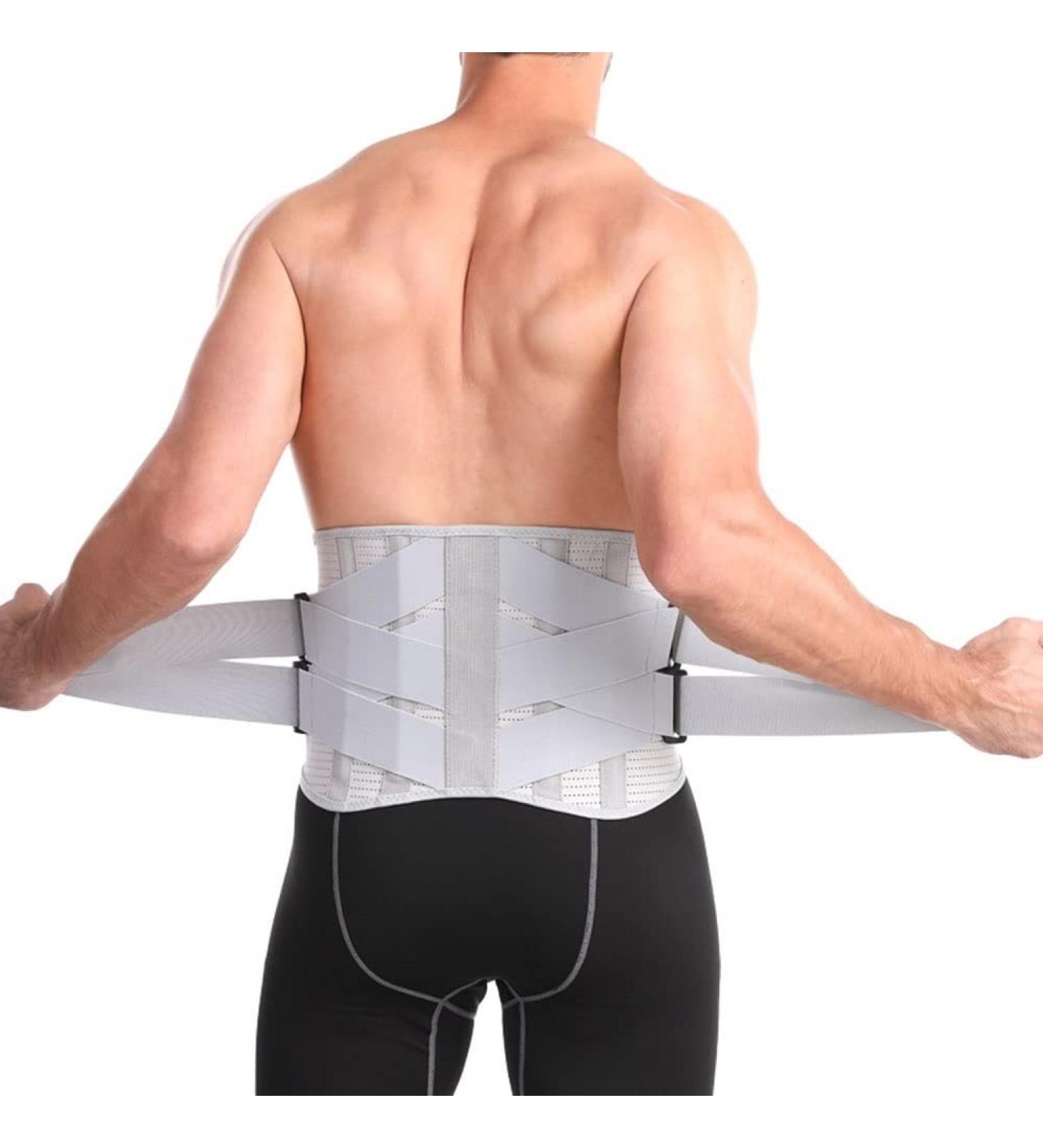 Adjustable Back Bandage for Pain Relief | Breathable Lordosis Belt for Sciatica & Waist Support | Men & Women | Medium Light Gray - Buy Online on GoSupps.com