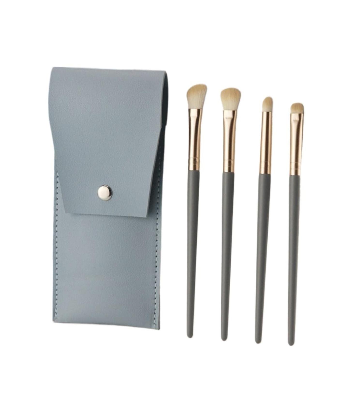 Premium 4-Piece Eye Shadow Brush Set Soft Hair Makeup Brushes for Flawless Application | Portable & Ideal for Halo Dyeing - Buy Online on GoSupps.com