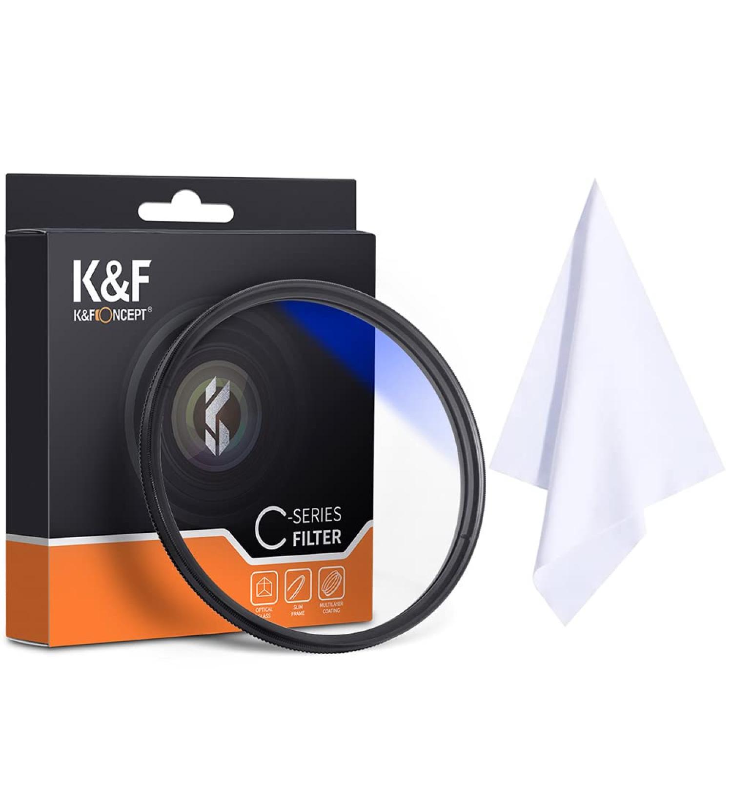 K&F Concept 77mm CPL Polarizer Filter for Camera Lens - Reduce Glare, Enhance Contrast - Ultra-Slim Design with Cleaning Cloth - Buy Online on GoSupps.com