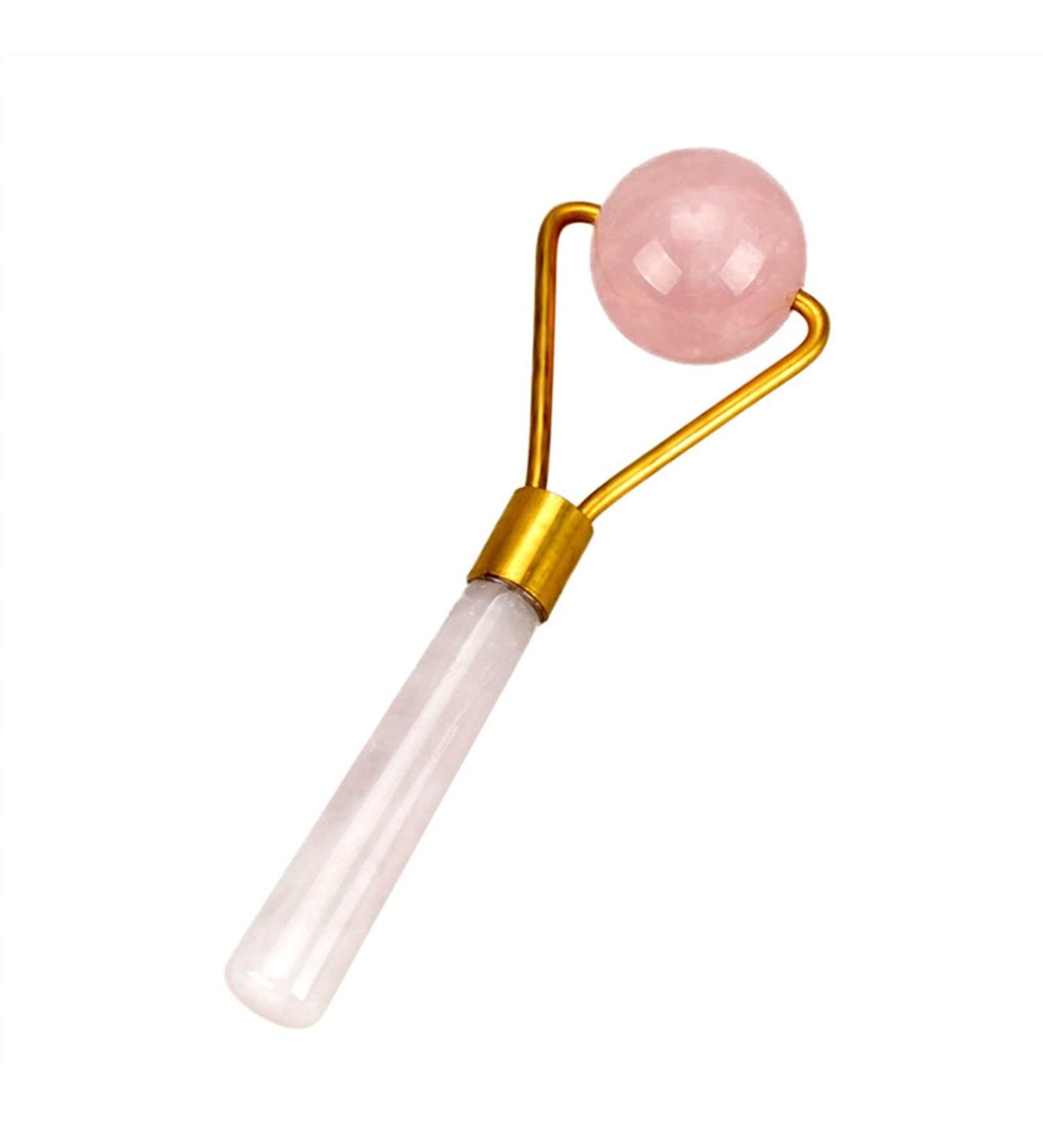 Massage Ball Jade Roller GuaSha Scraping Face-lift Tool Pink Crystal Energy Stone Back Relax Body Massager 1Pcs - Buy Online on GoSupps.com