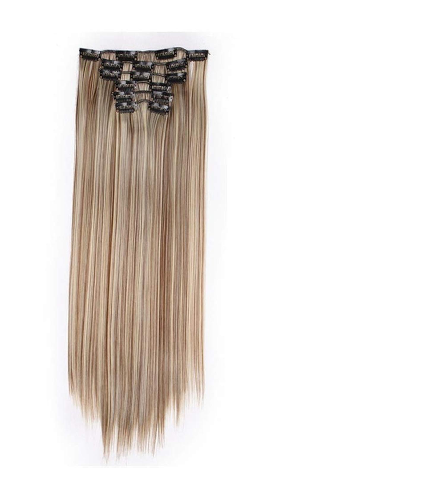22 Inches Heat-Resistant Straight Synthetic Clip-In Wigs for Women - 6 Clips/Set (Color 6H613) - Shop Now for International Shipping - Buy Online on GoSupps.com