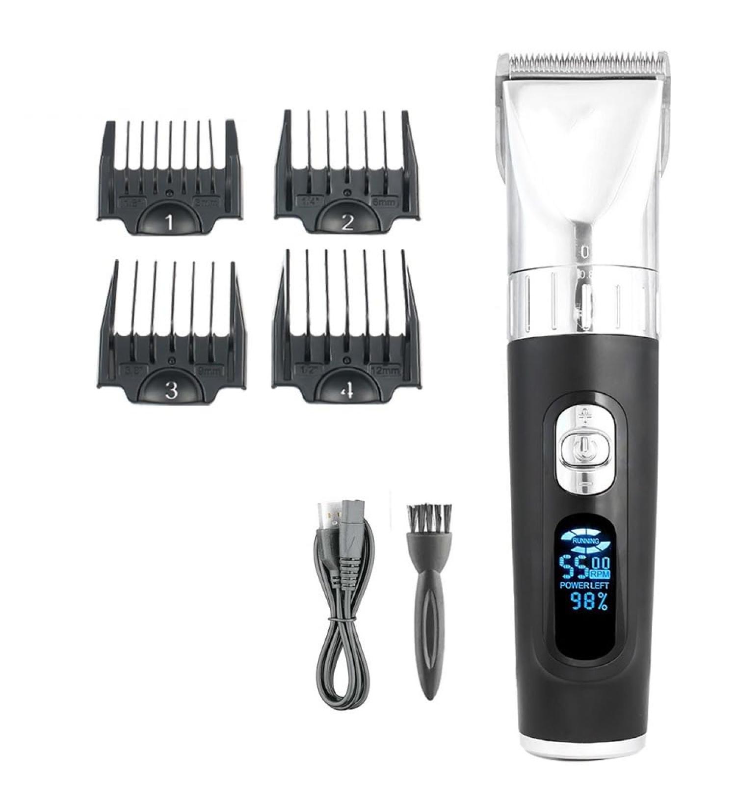Professional Cordless Hair Trimmer & Clipper - Rechargeable Hair Cutting Tool with LED Display | International Shipping Available - Buy Online on GoSupps.com