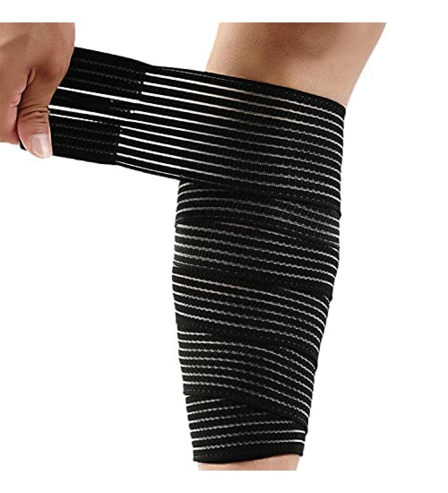 Adjustable Black Large Calf Compression Sleeve for Pain Relief & Shin Splint Support - Buy Online on GoSupps.com