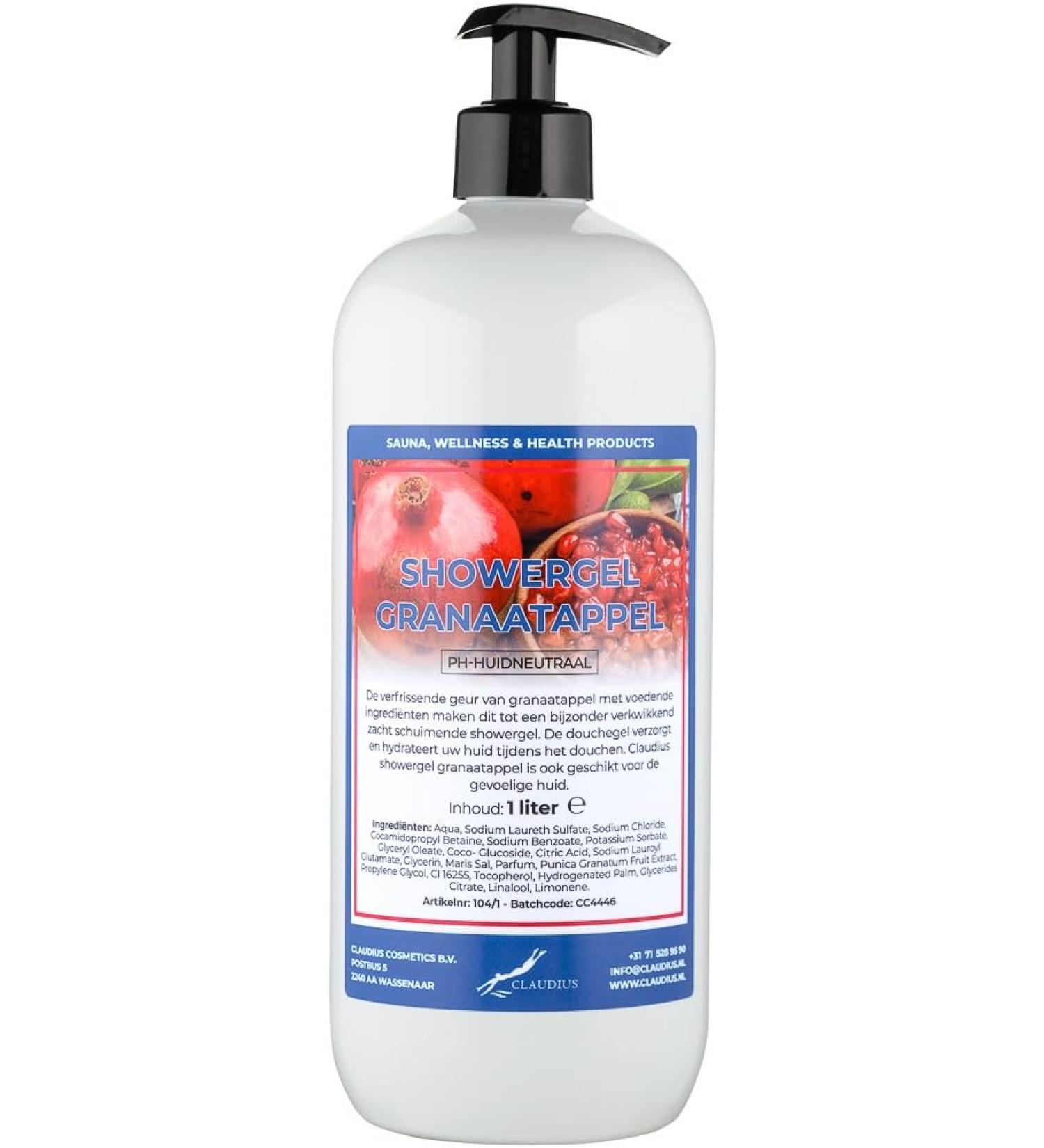 Claudius Shower Gel Pomegranate 1 liter with free pump Showergel