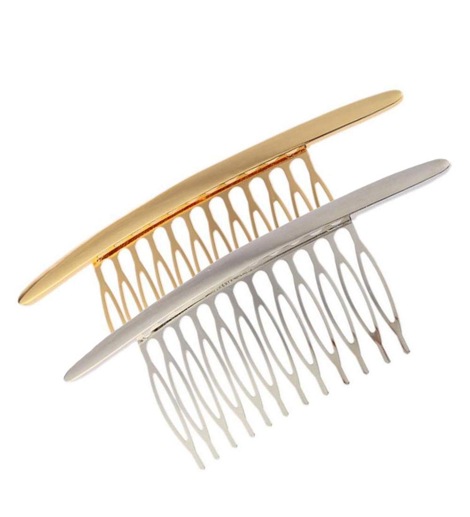Vasana 2-Piece Gold & Silver Elegant Alloy Hair Combs for Women & Girls - French Twist Kamm Grips & Styling Tools - Buy Online on GoSupps.com