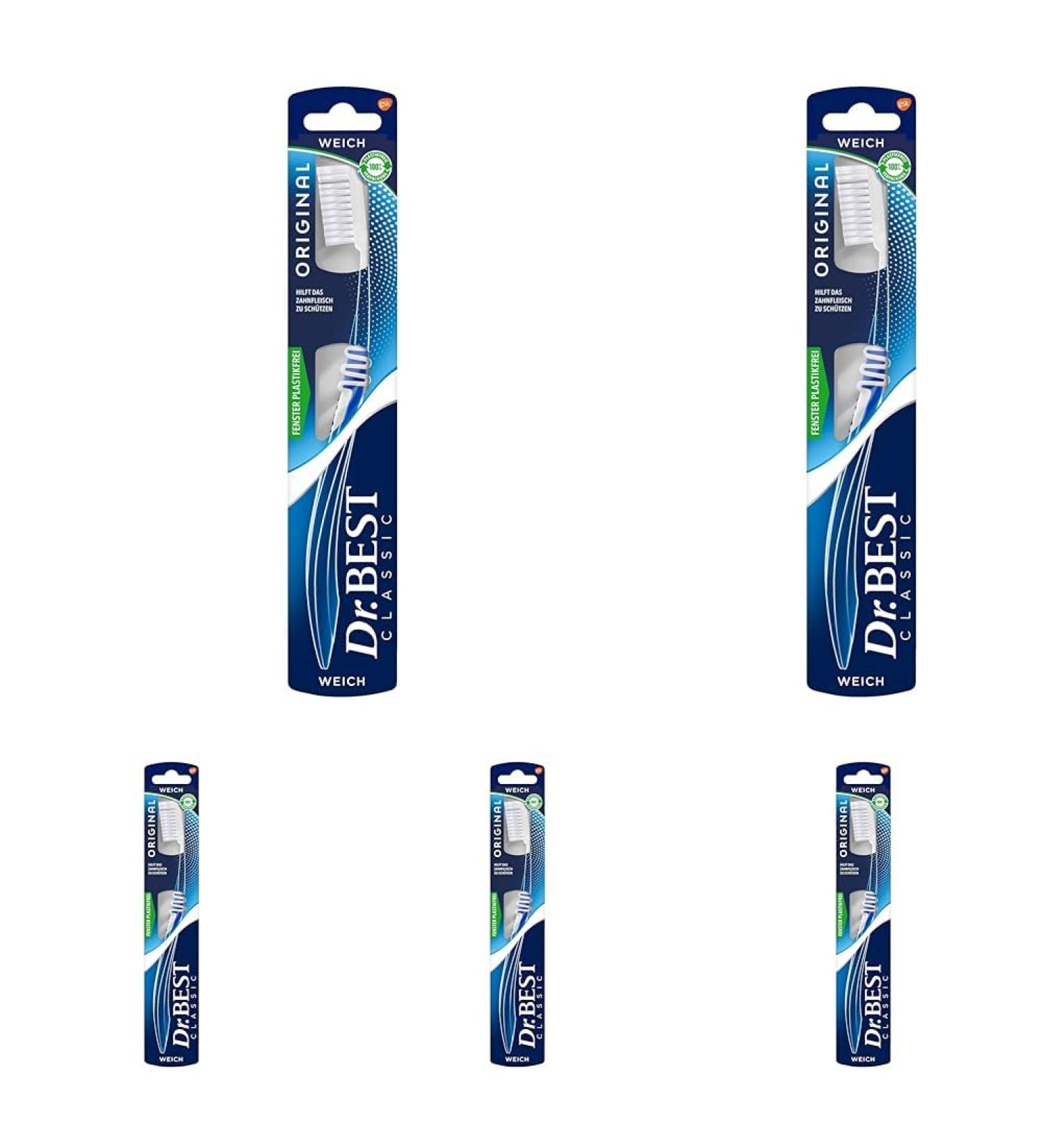 Dr.BEST Original Soft Toothbrush - Pack of 5 for Gum Protection | Order Internationally - Buy Online on GoSupps.com
