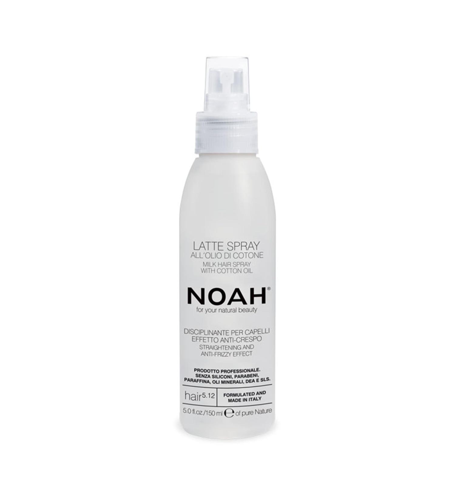 NOAH Natural 5.12 Milk Hair Spray with Cotton Oil For Straightening and Anti-Frizzy Effect 150ml - Buy Online on GoSupps.com
