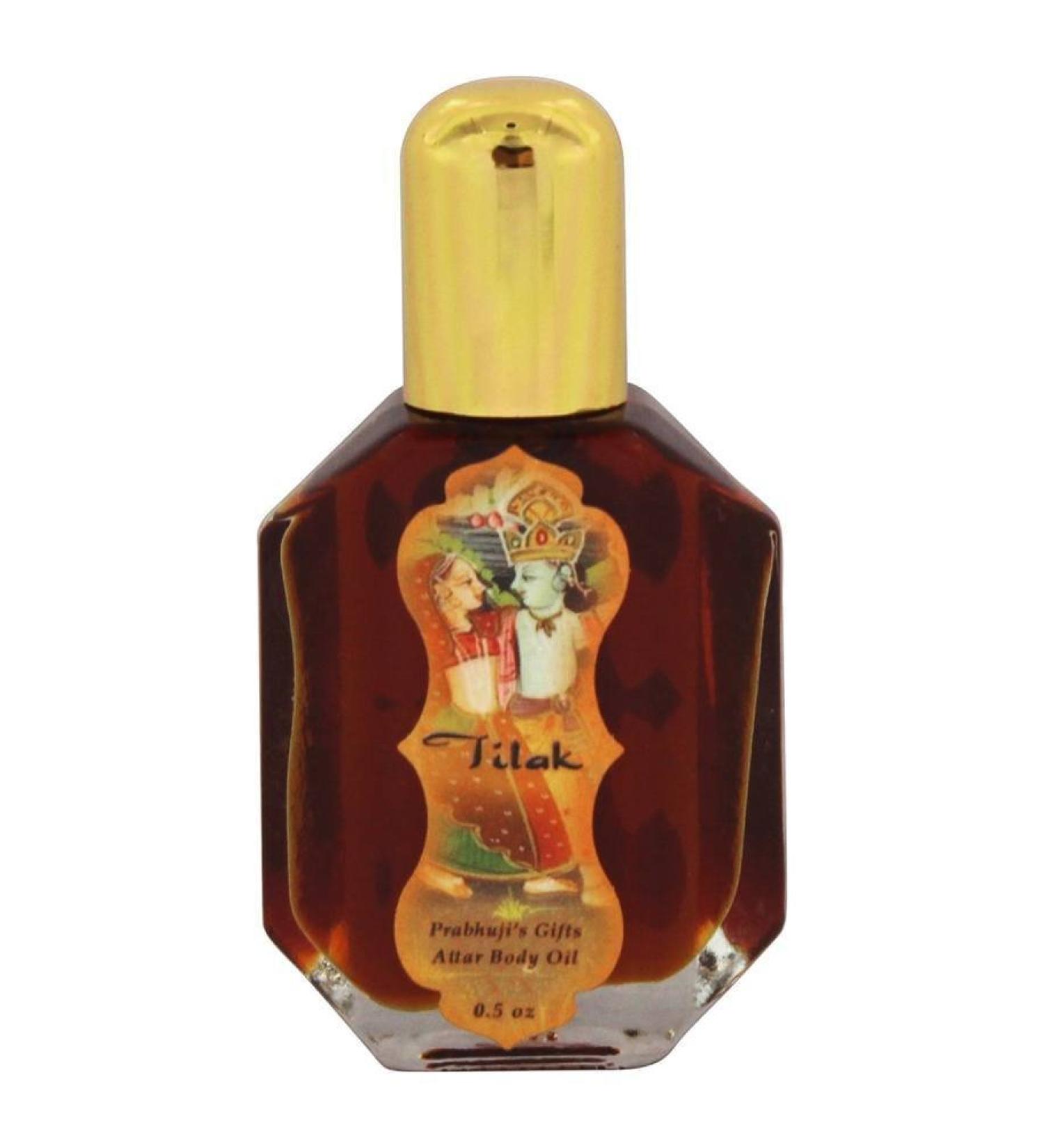 Prabhuji's Gifts Perfume Attar Oil Tilak - 0.5oz Roll-On | Juicy Orange Concord Grape Saffron & Rosewood - Perfect for Love - Buy Online on GoSupps.com
