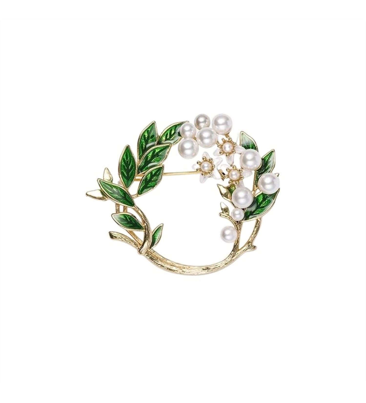 Pin Jewelry Gifts for Women Ladies Fashion Elegant Accessories Gardenia Wreath Brooch Luxury Wedding Banquet Brooch Accessories Brooches & Pins - Buy Online on GoSupps.com