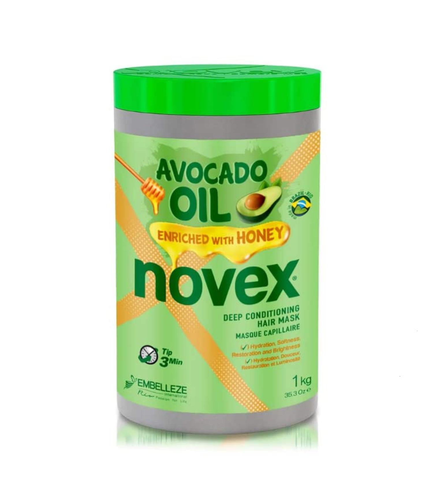 Novex Value Size Deep Conditioning Hair Masks infused with Natural Ingredients - Novex Avocado Oil and Honey Oil Deep Conditioning Hair Mask - (1kg/35oz)