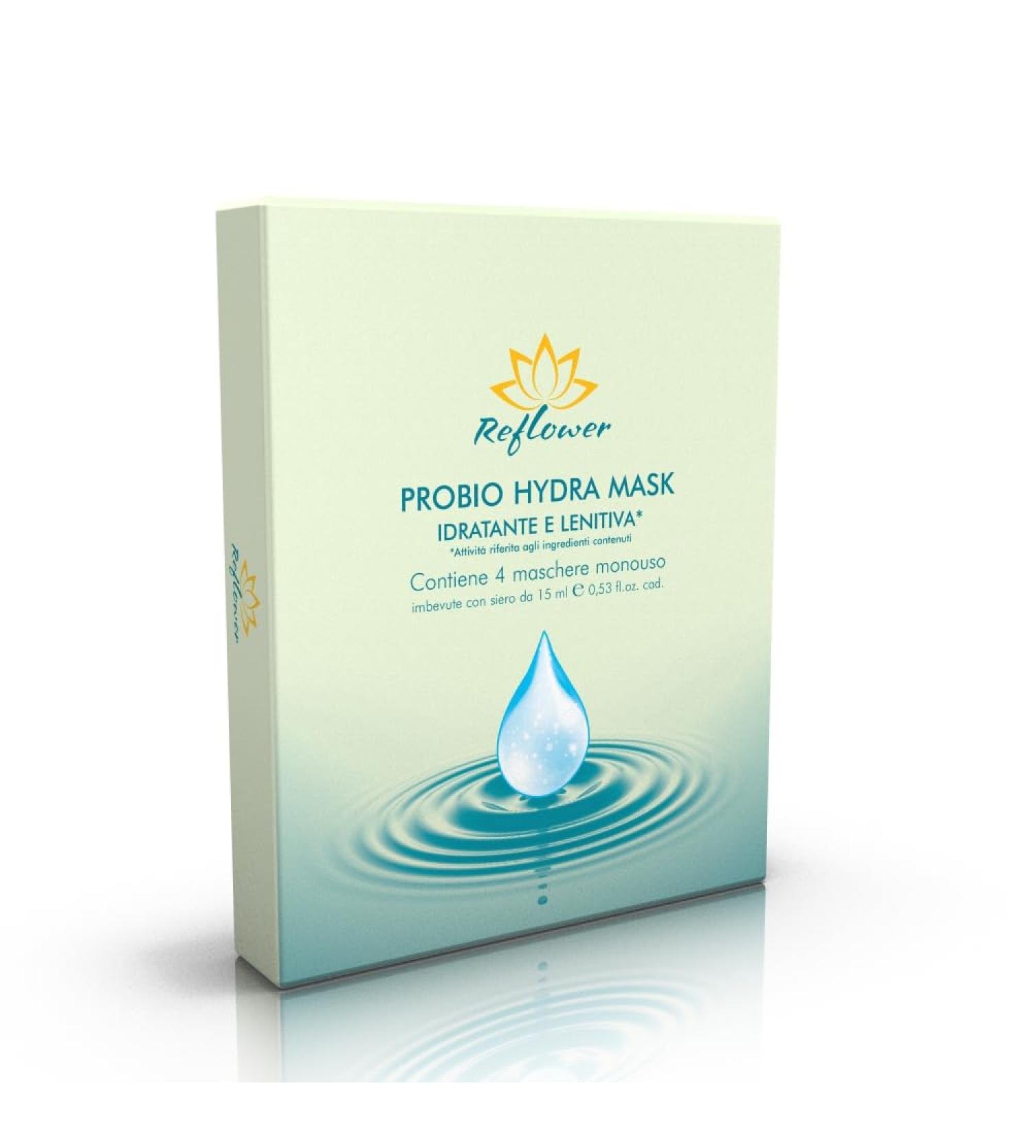  VITA AL TOP Srl Probio Hydra Mask 4 x 15 ml - Moisturizing and soothing sheet face mask - Reflower - Buy Online on GoSupps.com