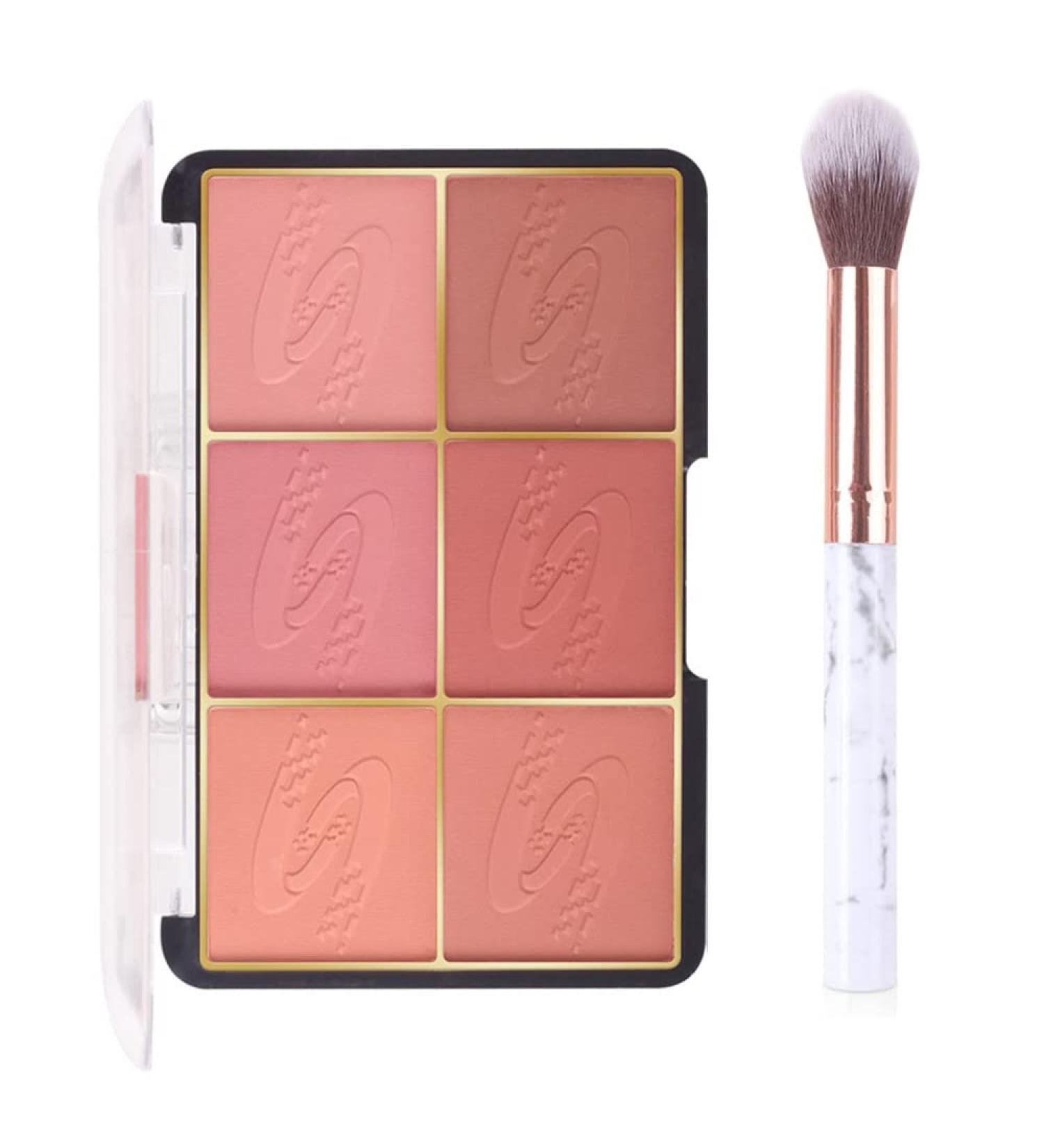 Go Ho 6-Color Face Blush Palette Light Matte Contour Makeup Kit - Set with Brush - Buy Online on GoSupps.com