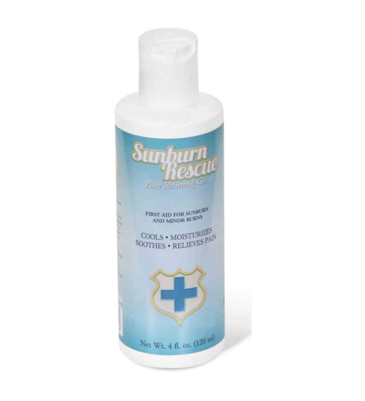 SUNBURN RESCUE Sunburn Relief Pain Relieving Gel  First Aid for Sunburn and Minor Burns  Cools and Soothes  Moisturizes and Relieves Pain  4 ounces