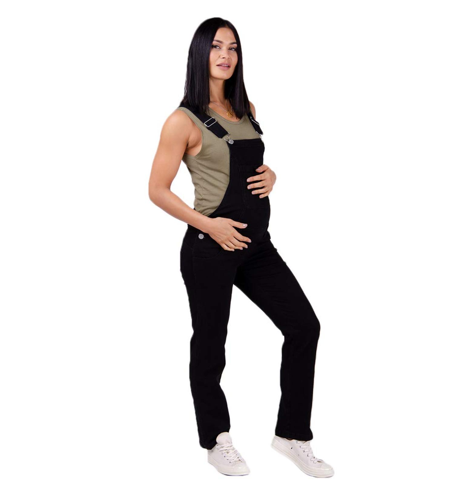Maternity Black Denim Dungarees by Wash Clothing Company | Pregnancy Overalls IVY 18 | Maternity Fashion - Buy Online on GoSupps.com