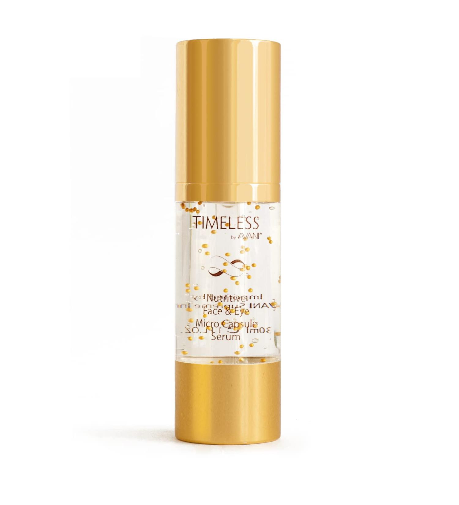 Timeless by AVANI Nutritive Face & Eye Micro Capsule Serum with Dead Sea Minerals & Plant Extracts | Vitamin A, C & E | Smooth & Hydrating Formula - 1 fl. oz - Buy Online on GoSupps.com