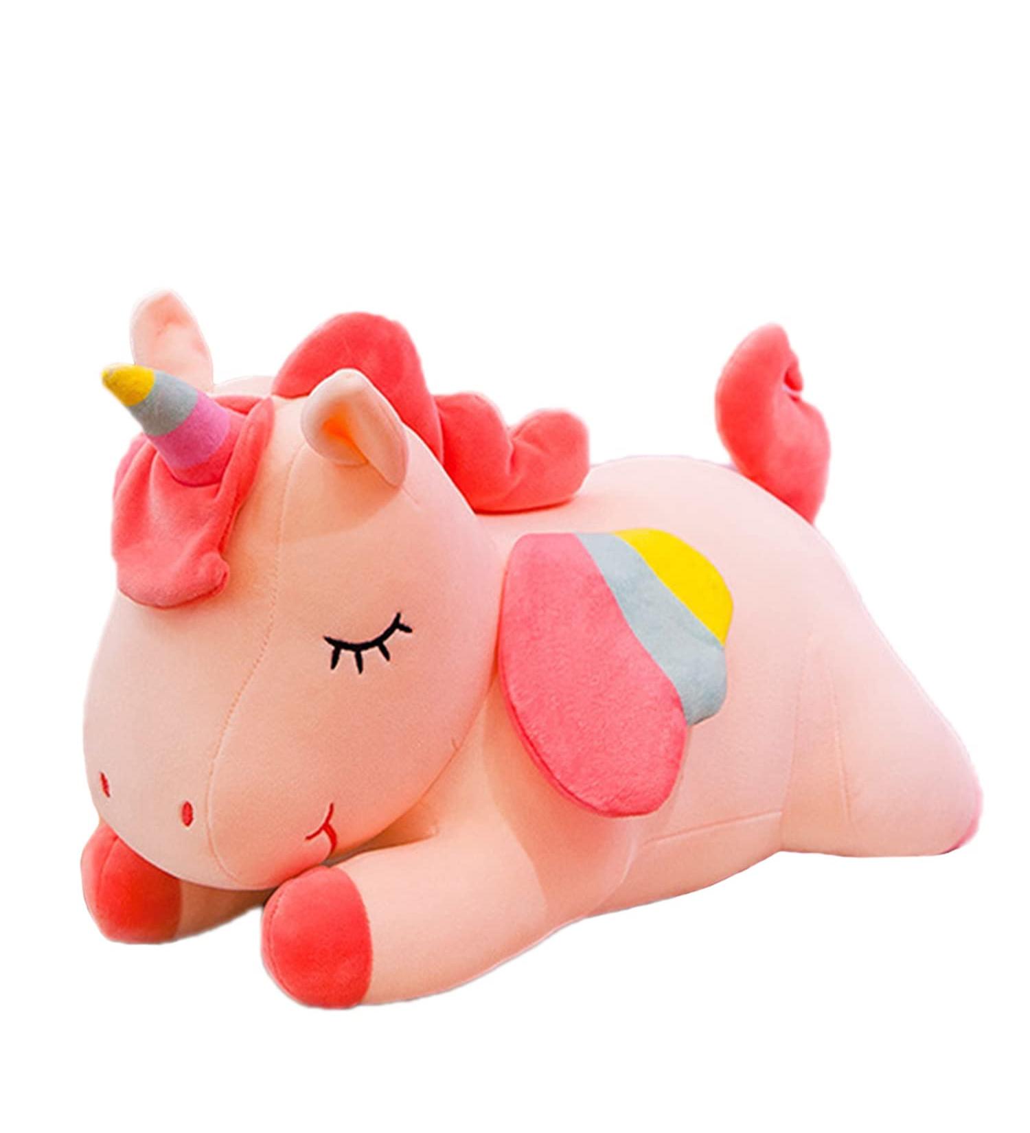 Kekeso Pink Stuffed Unicorn Plush Toy 35cm - Soft Cuddle Pillow Doll for Boys and Girls - Cartoon Unicorn Gift - Buy Online on GoSupps.com