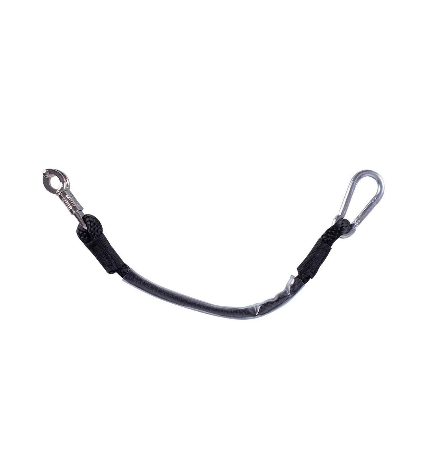 QHP trailer tie-down rope trailer tie-down panic hook + snap hook 60 cm (incl. hook) (black)