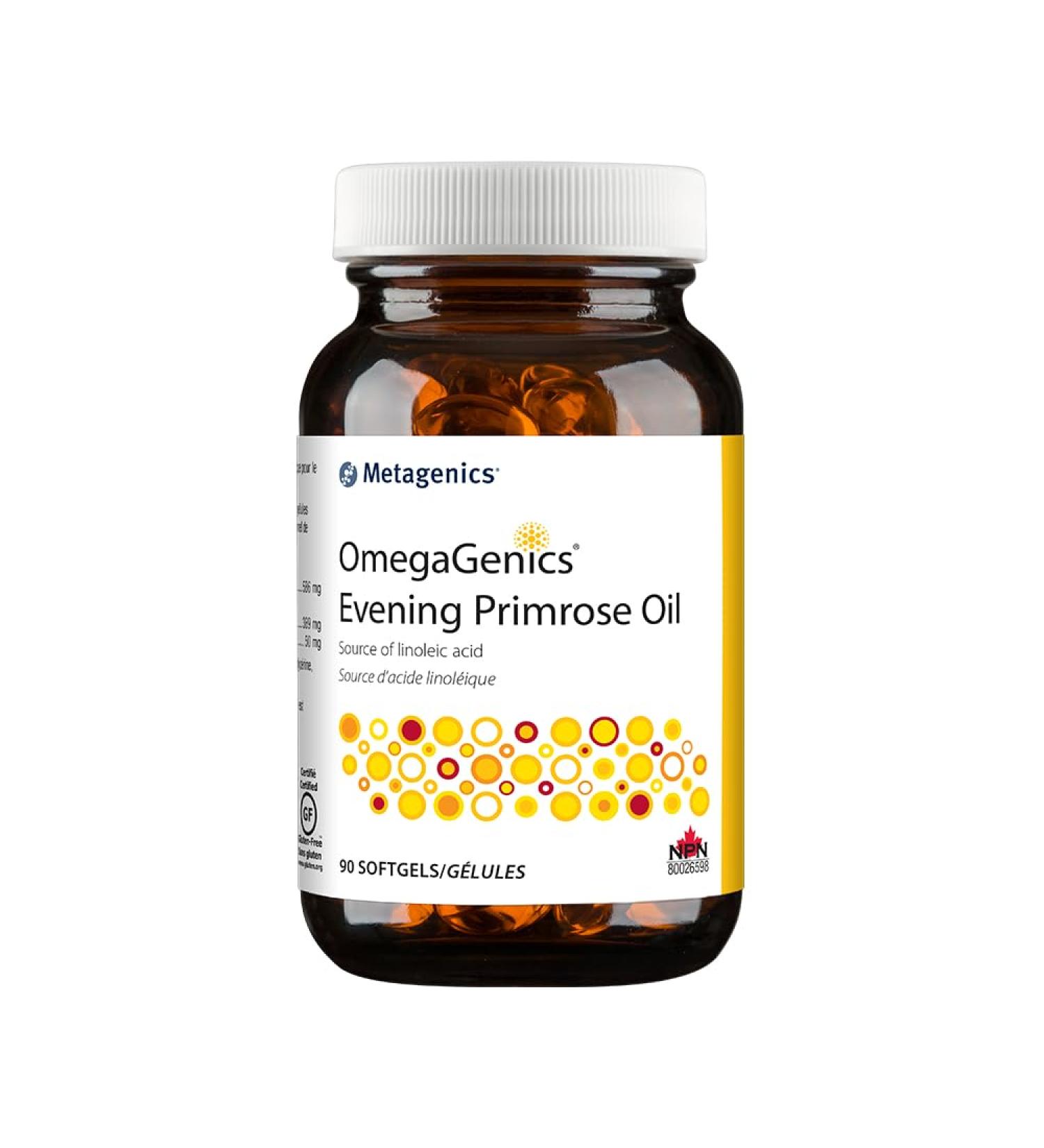 Metagenics - OmegaGenics Evening Primrose Oil - Omega 6 Gamma-linoleic Acid (GLA) and Linoleic Acid - 90 Softgels
