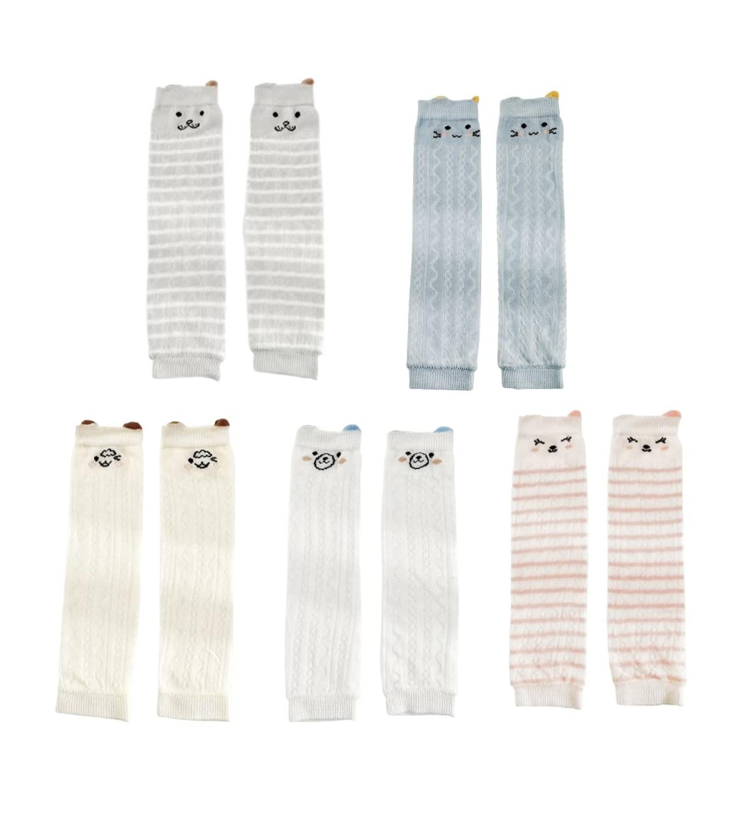Baby Leg Warmers Mesh 5 Pairs - Stretchy & Breathable Cotton Toddler Leg Sleeves - Buy Online on GoSupps.com